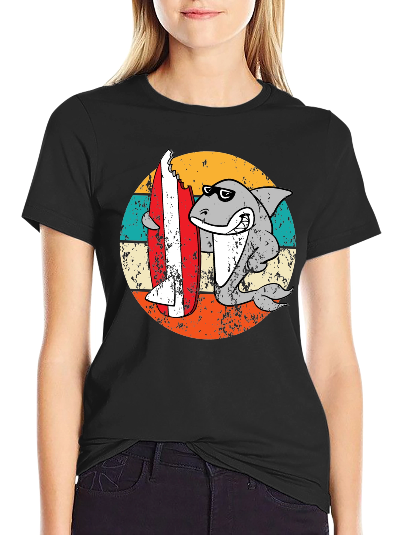 Shark Surfboard Bite T-Shirt