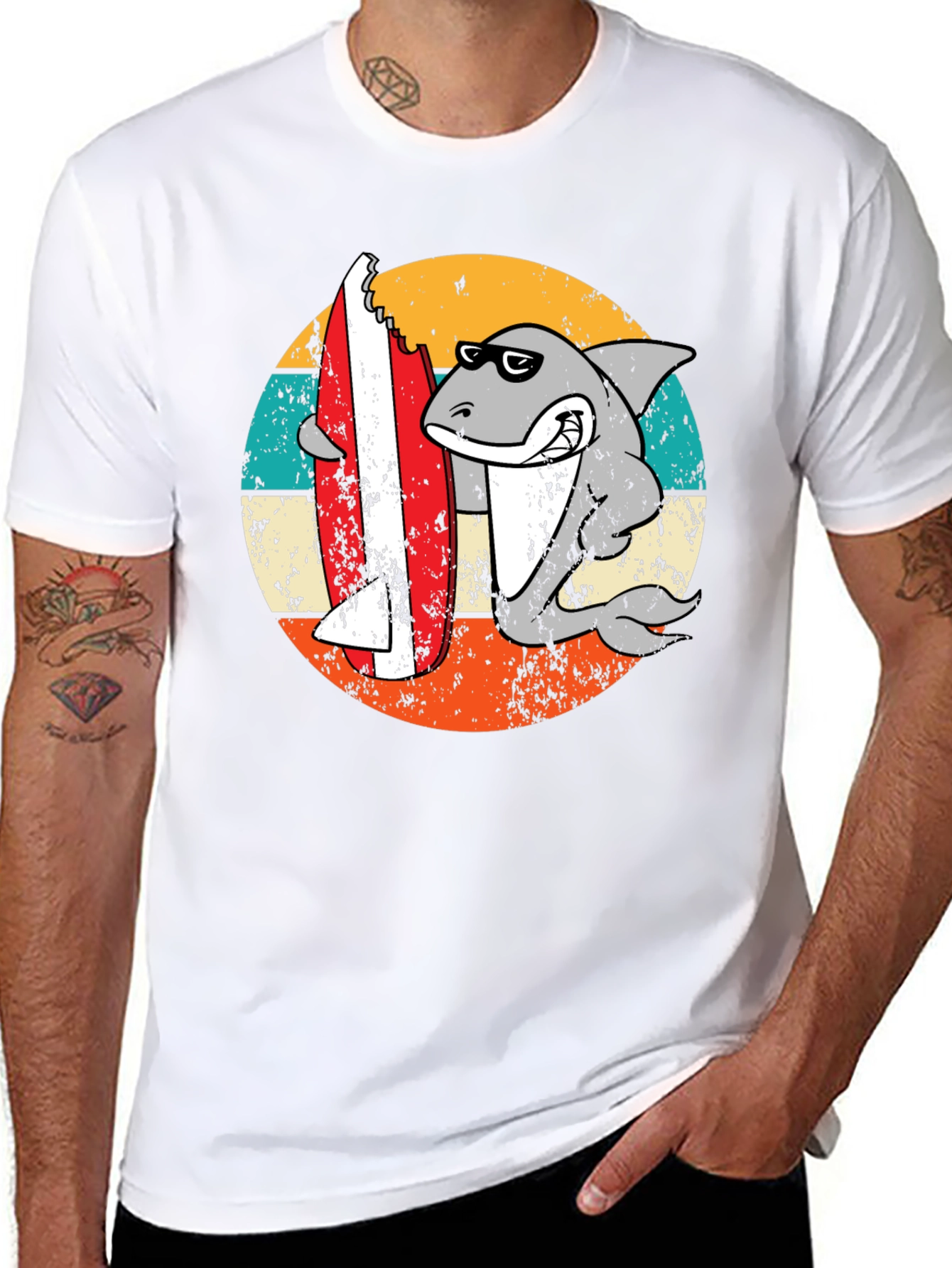 Shark Surfboard Bite T-Shirt