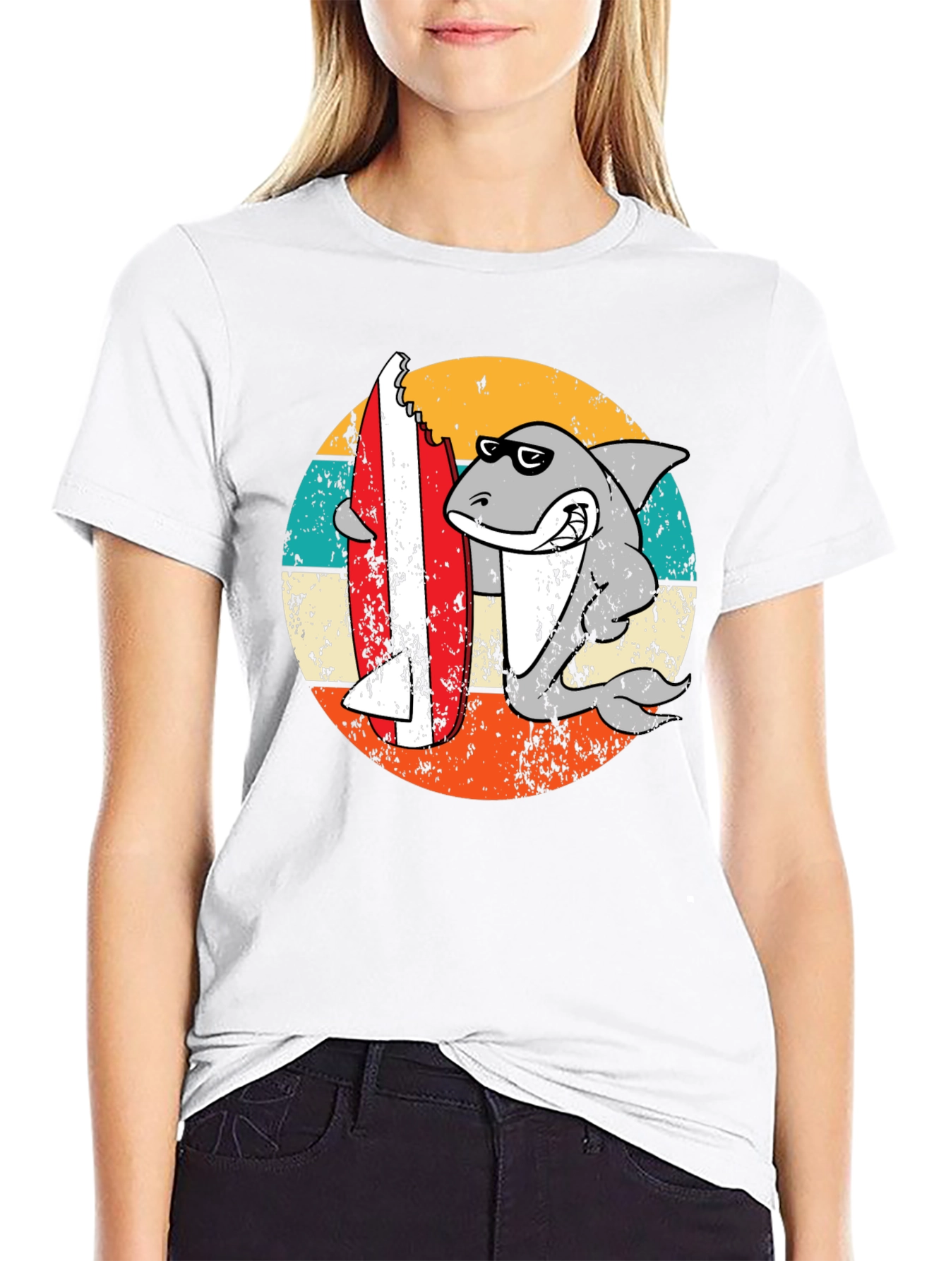 Shark Surfboard Bite T-Shirt
