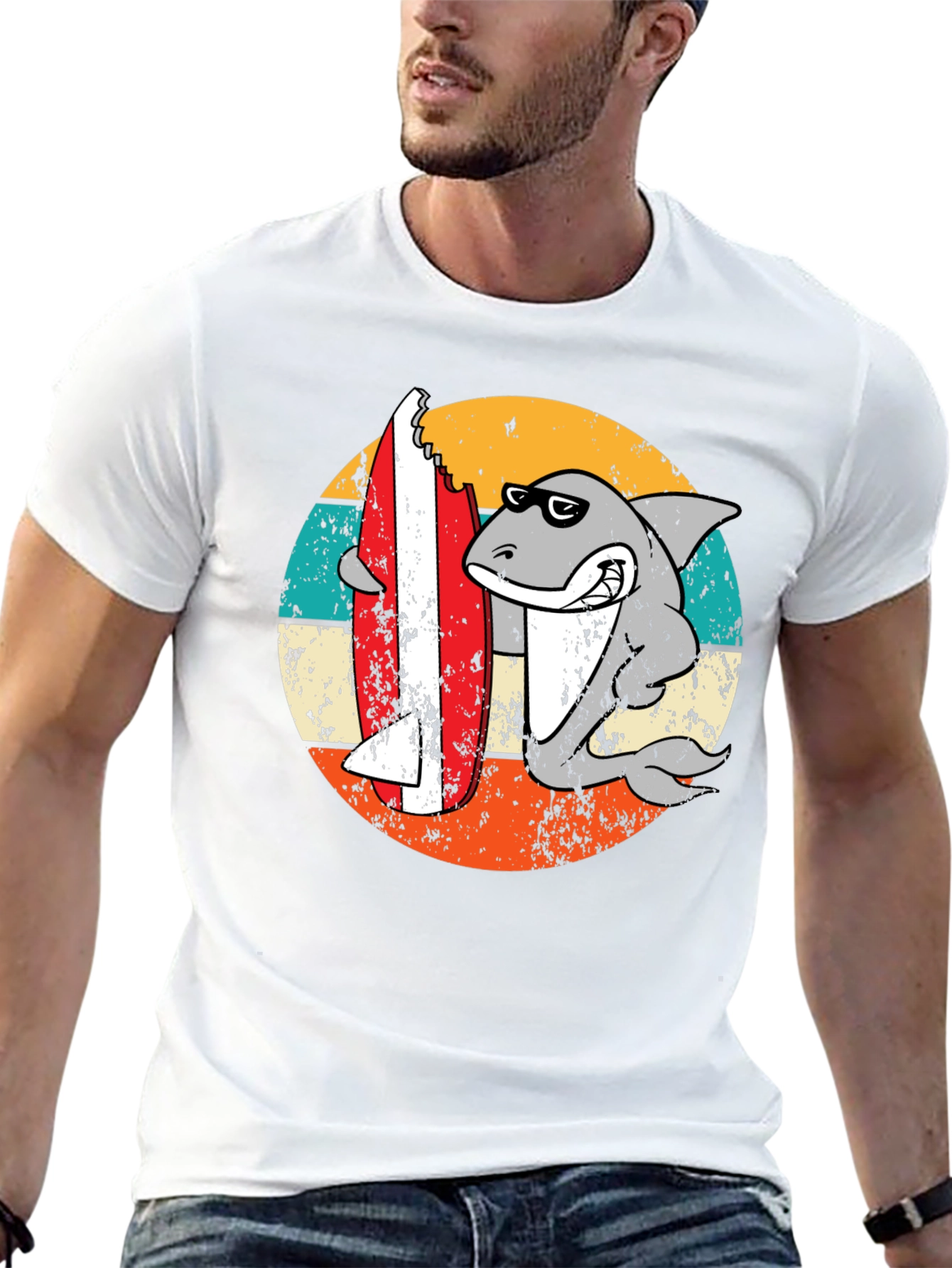 Shark Surfboard Bite T-Shirt