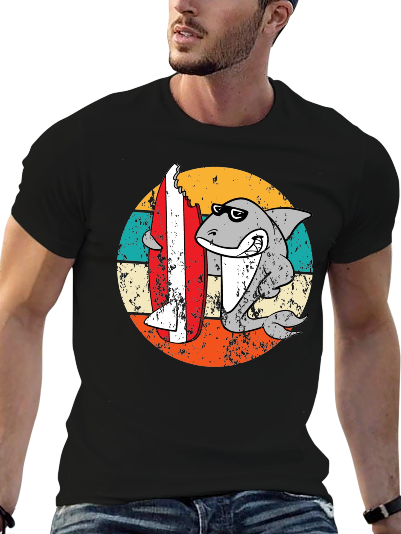 Shark Surfboard Bite T-Shirt