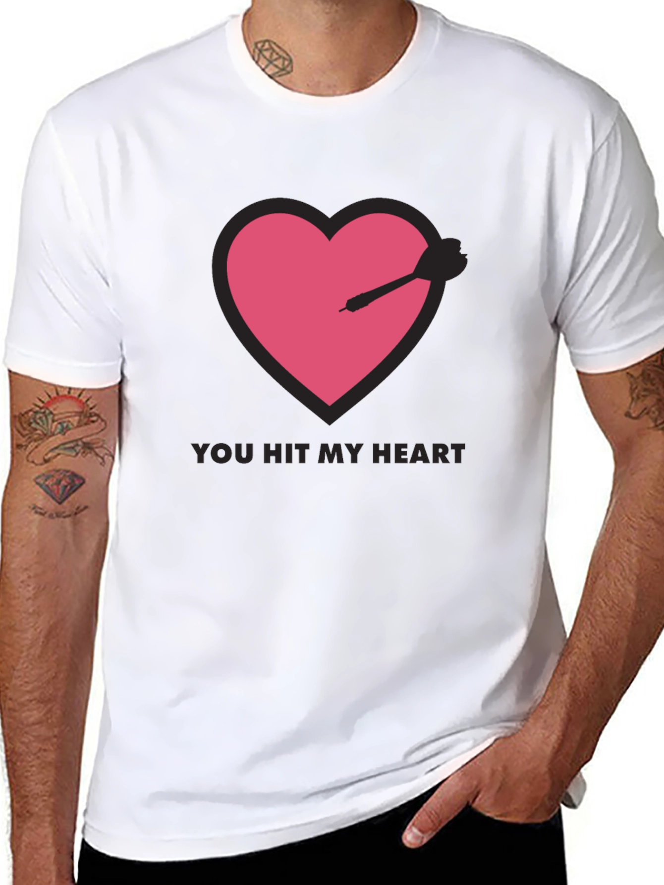You Hit My Heart Black T-Shirt