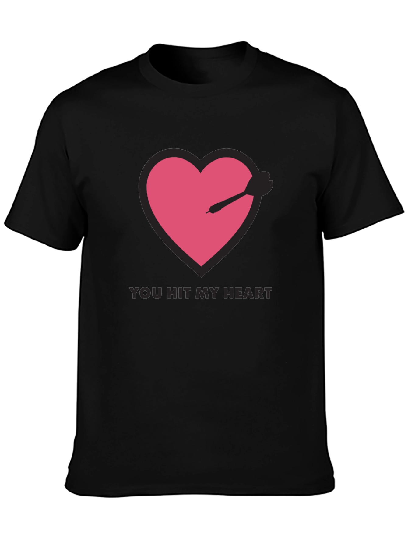 You Hit My Heart Black T-Shirt