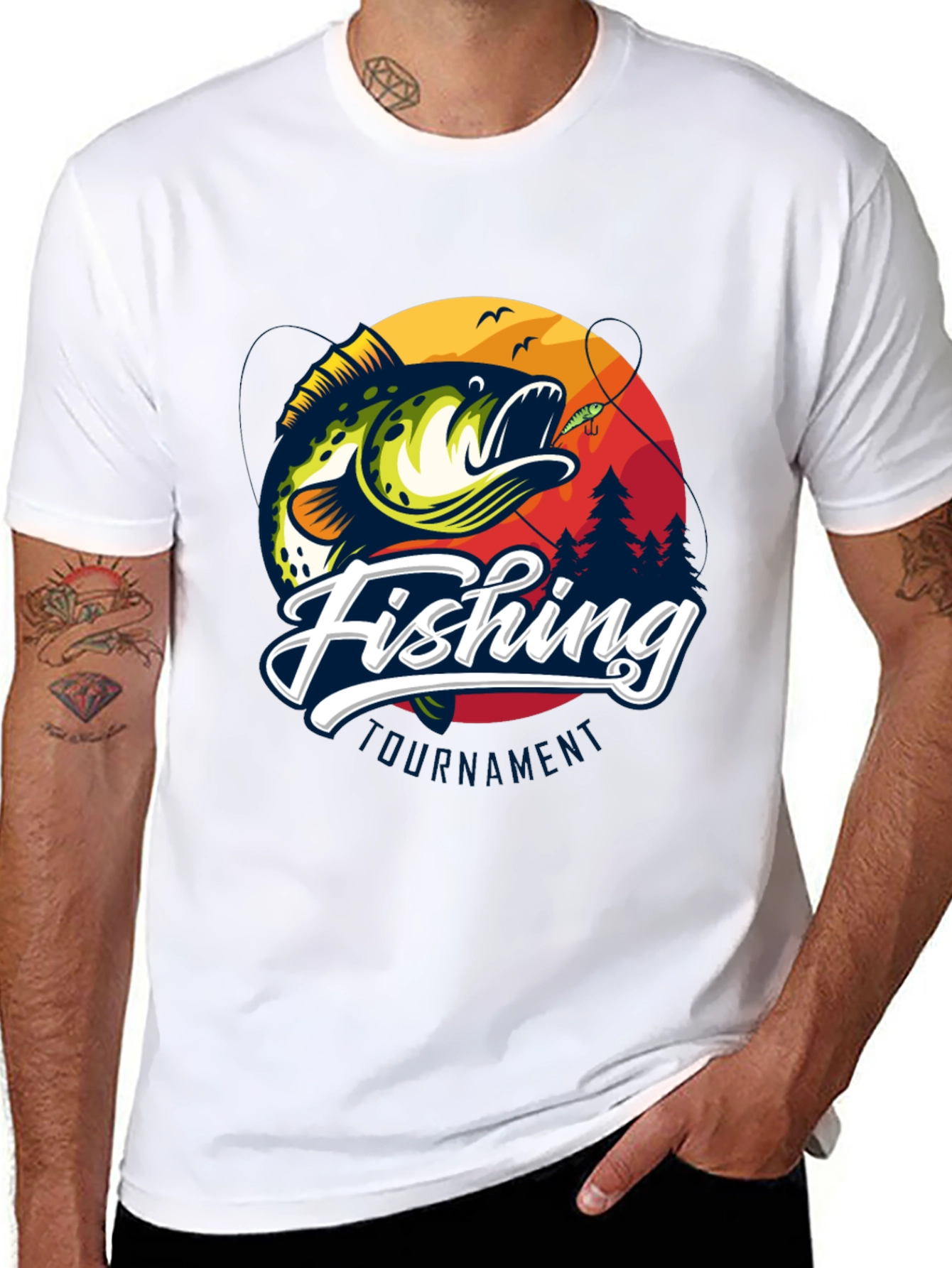Fishing Tournament Black Graphic Tee