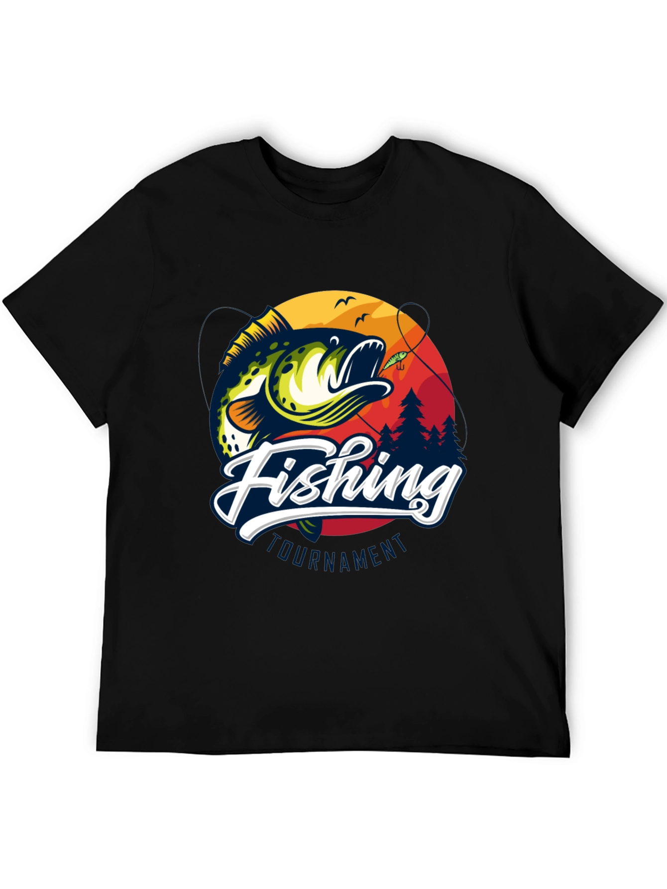 Fishing Tournament Black Graphic Tee