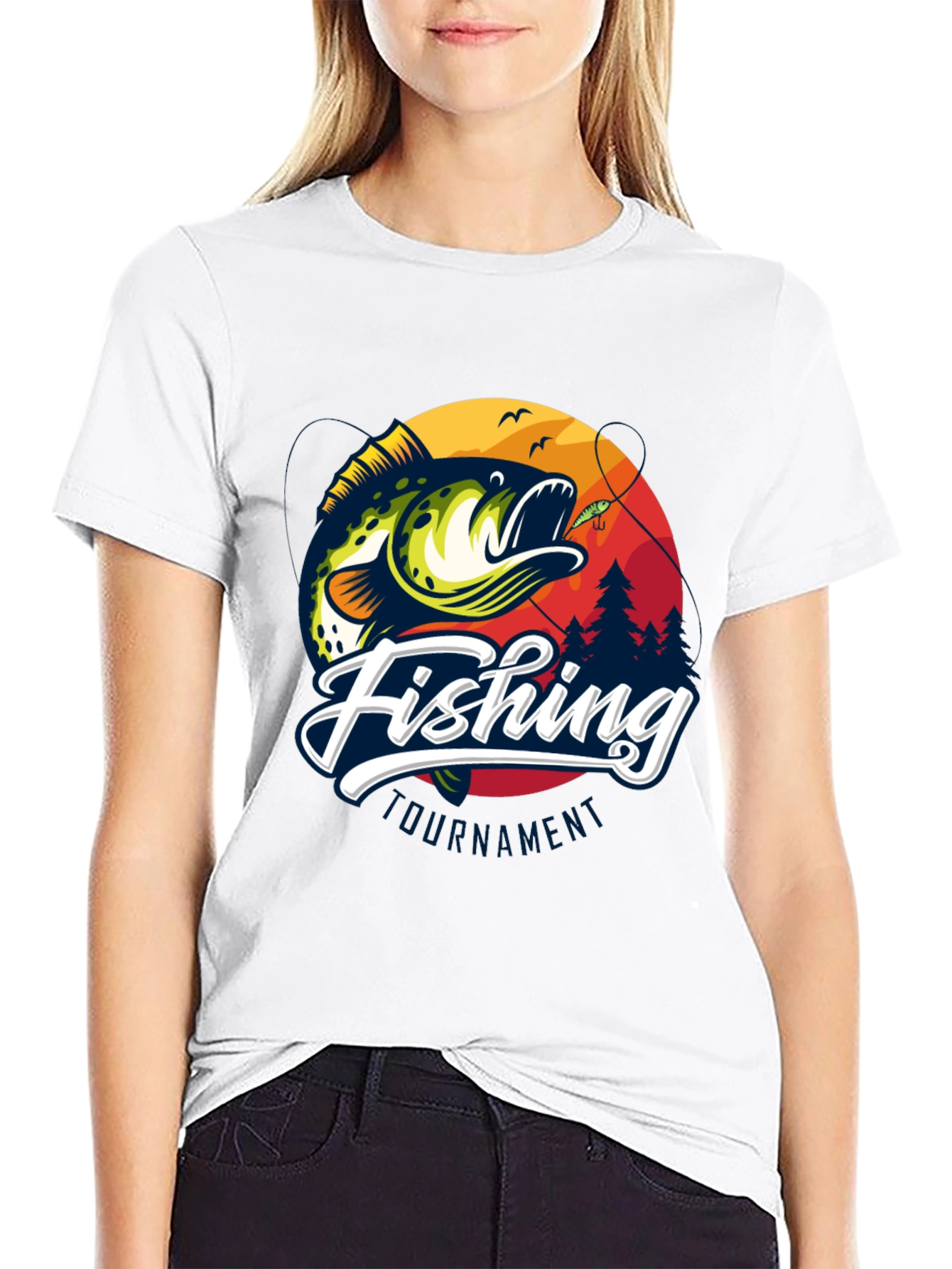 Fishing Tournament Black Graphic Tee