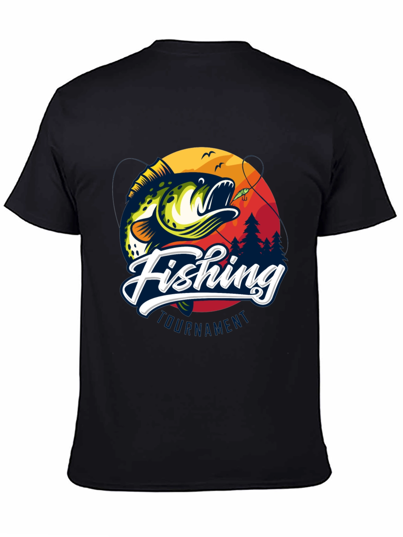 Fishing Tournament Black Graphic Tee