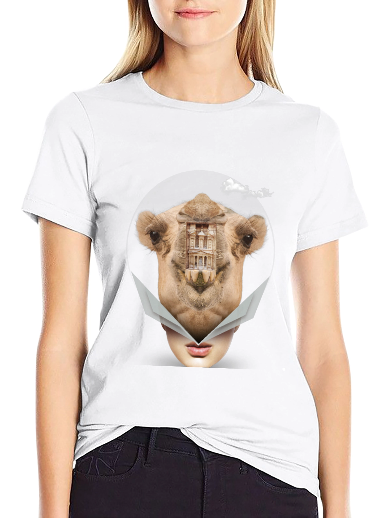 Camel Mirage T-Shirt - Surreal Art Tee