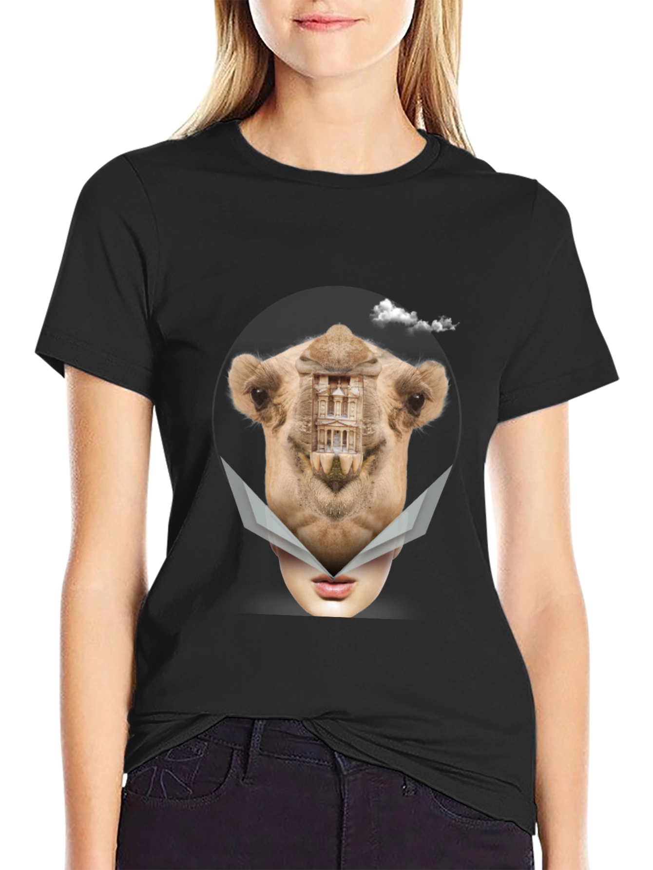 Camel Mirage T-Shirt - Surreal Art Tee