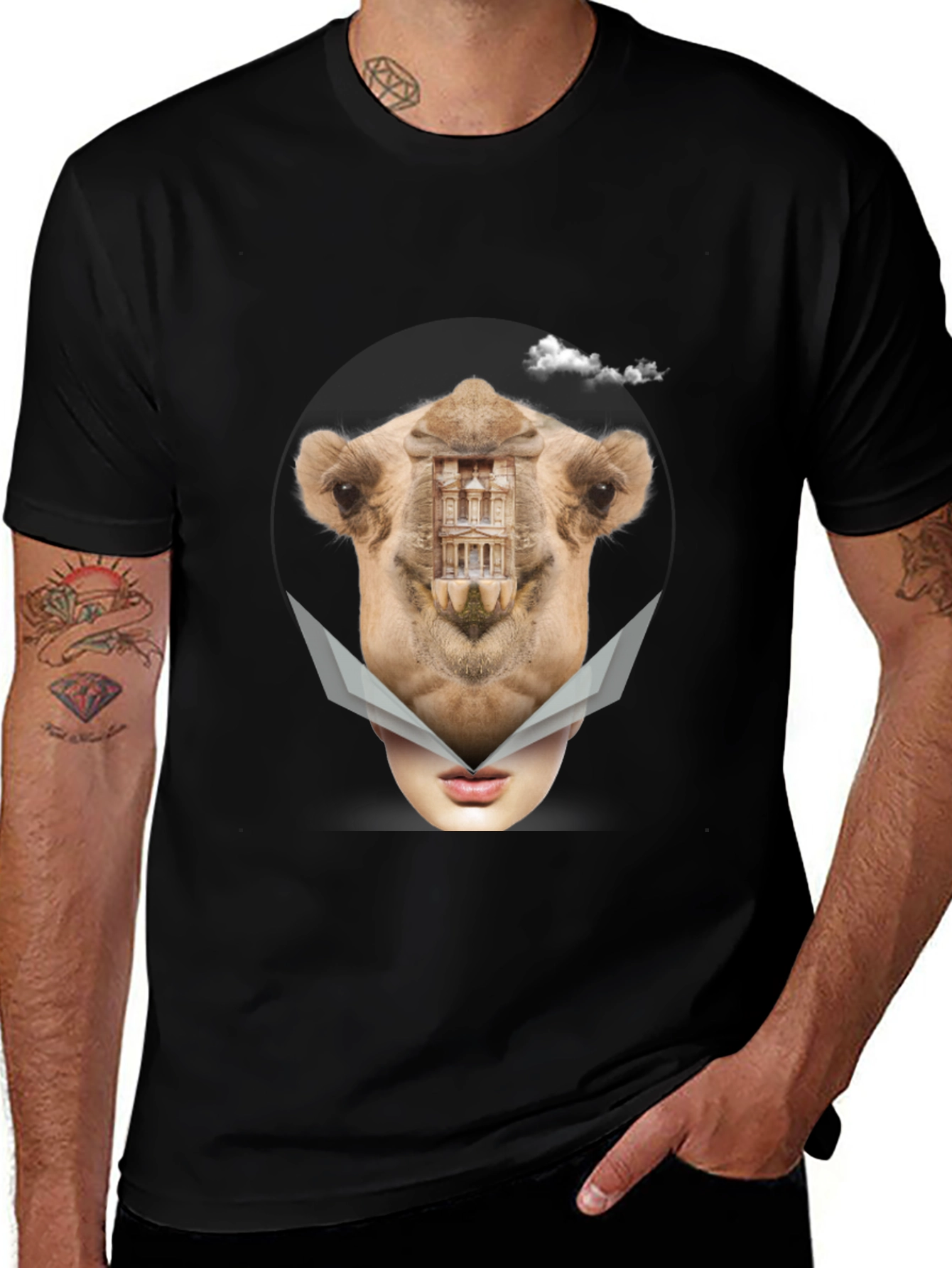 Camel Mirage T-Shirt - Surreal Art Tee