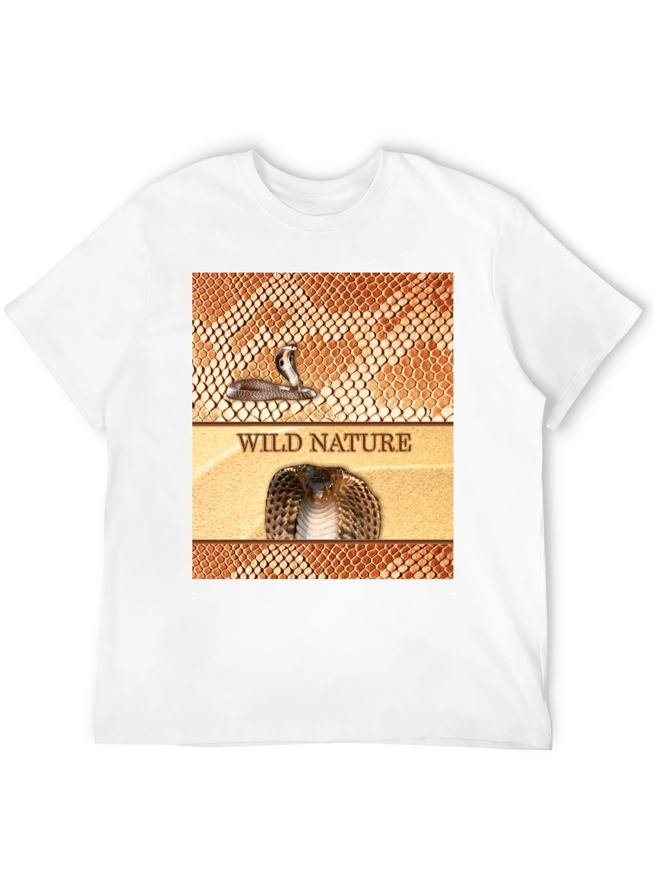 Wild Nature Snake Print Black T-Shirt