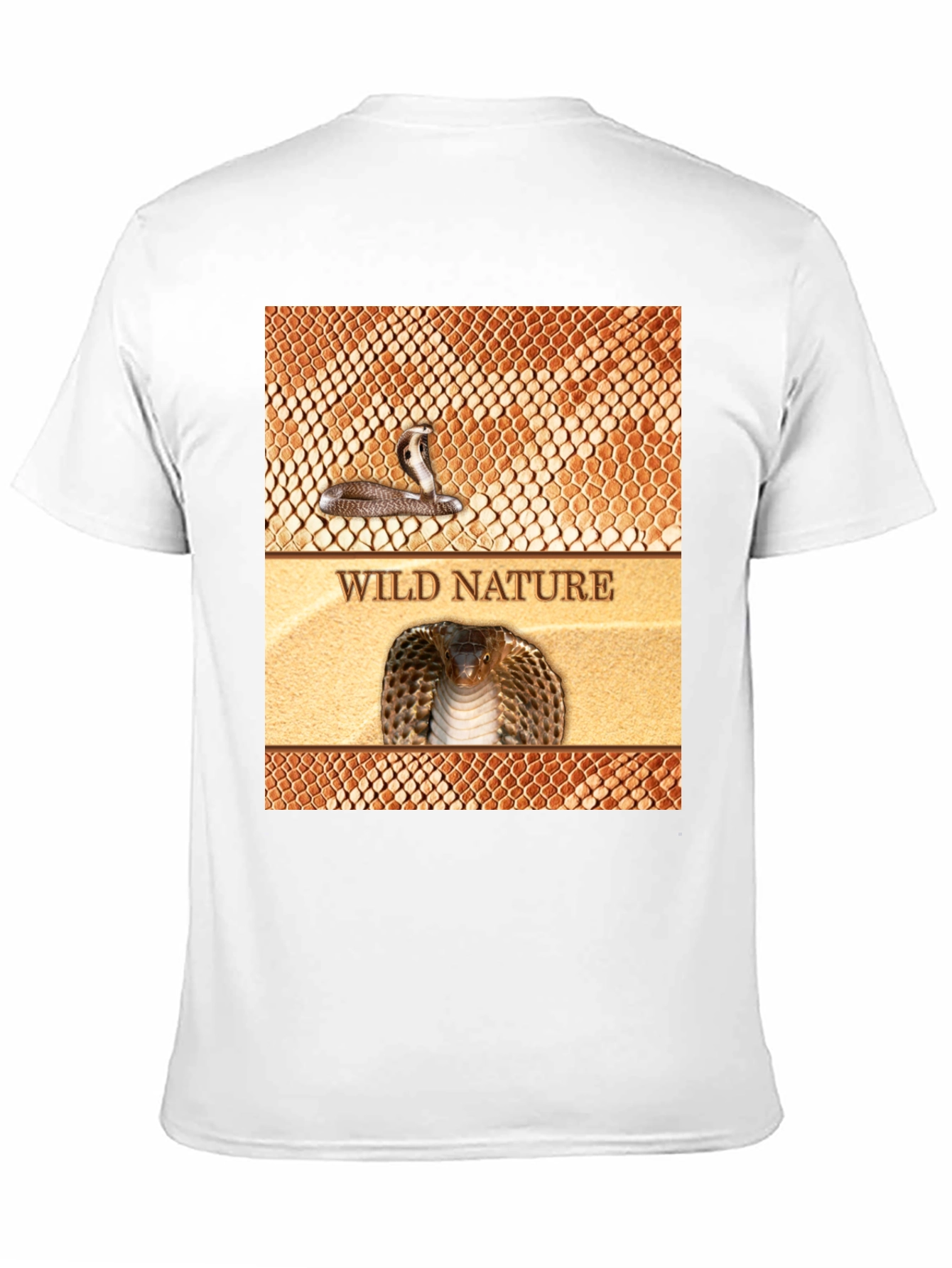 Wild Nature Snake Print Black T-Shirt