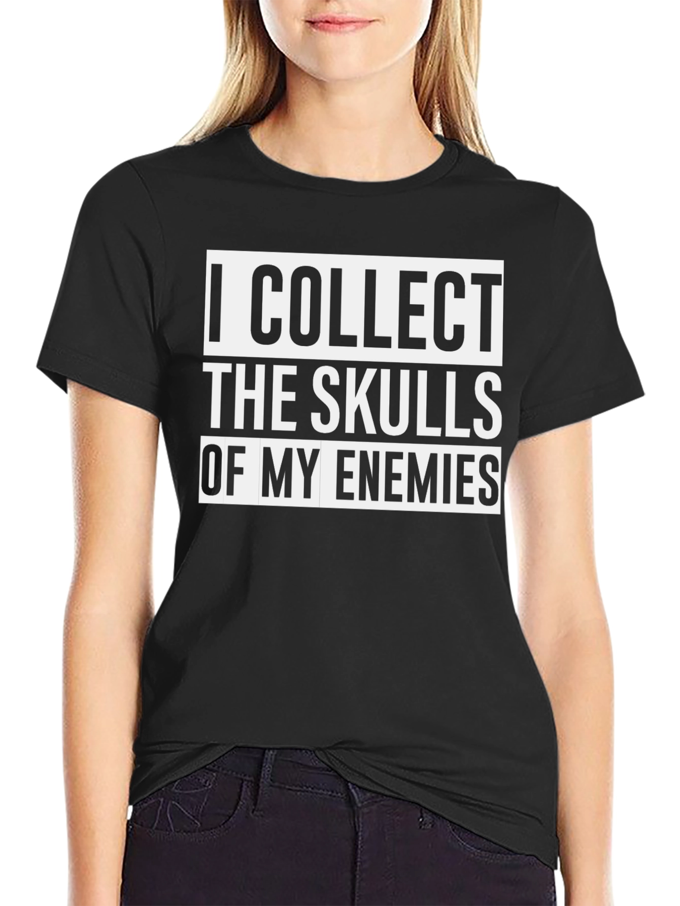 I Collect Skulls Graphic Tee - Black Cotton T-Shirt
