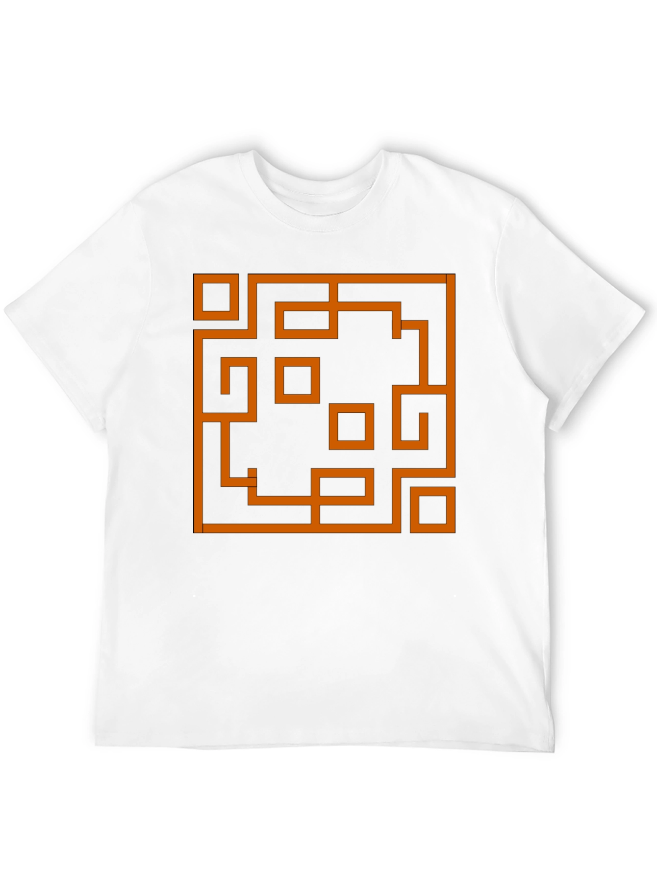 Abstract Maze Graphic Tee - Stylish Mens Black T-Shirt