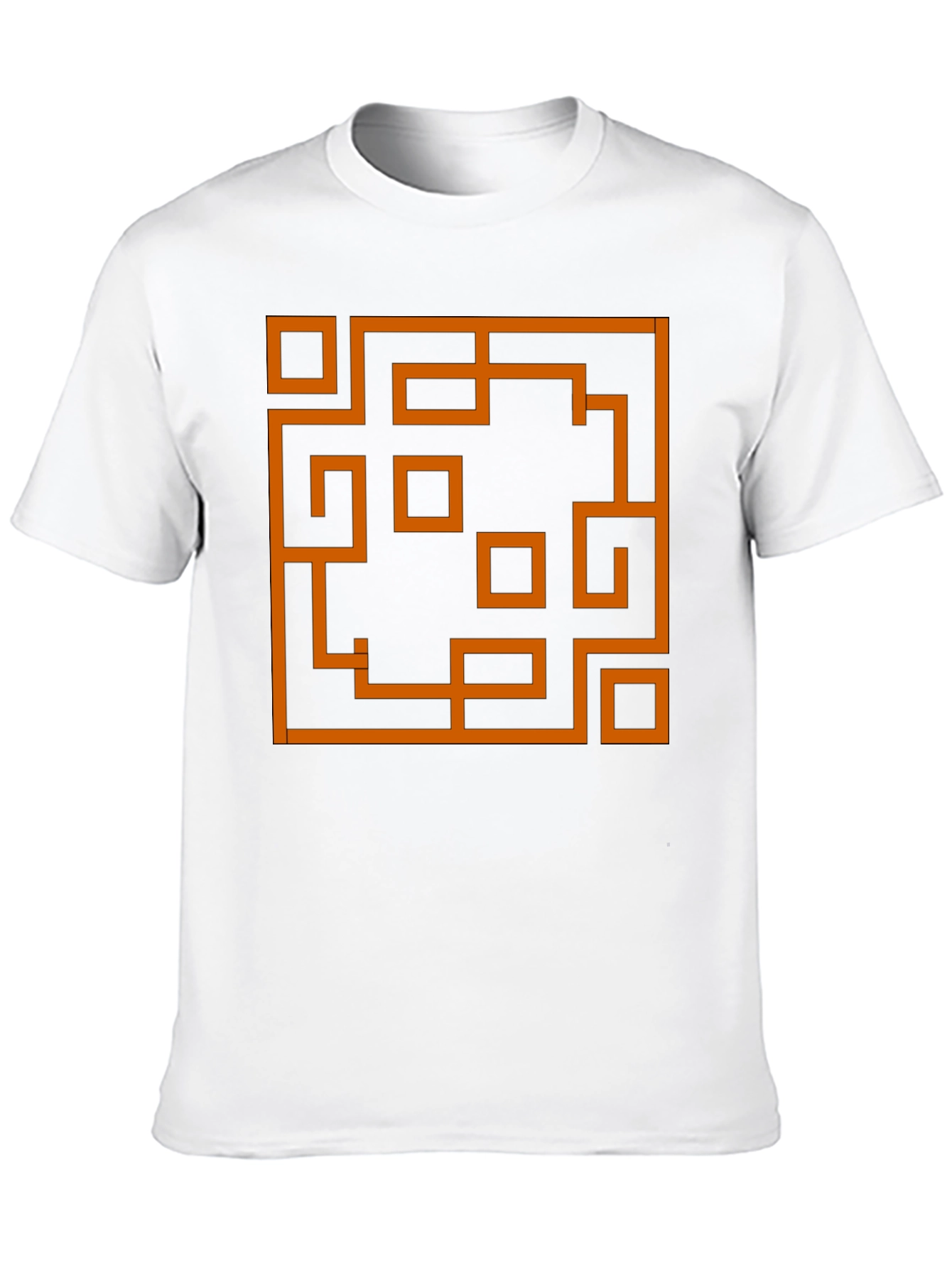 Abstract Maze Graphic Tee - Stylish Mens Black T-Shirt