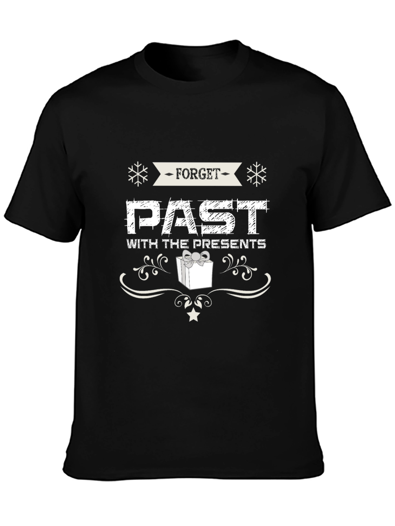 Forget Past With Presents Black Holiday T-Shirt