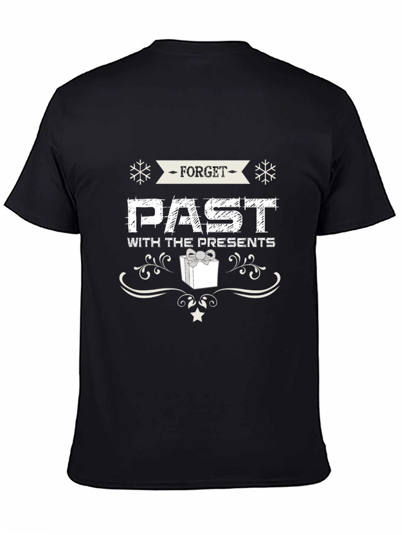 Forget Past With Presents Black Holiday T-Shirt