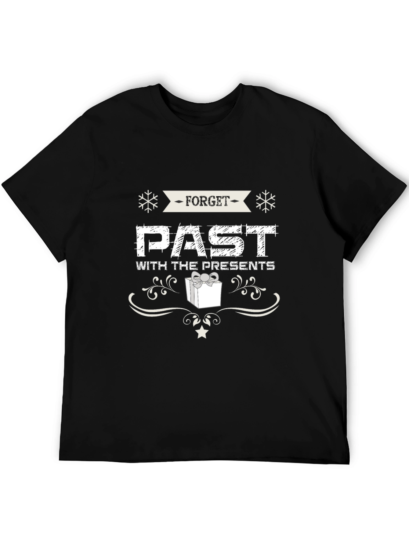 Forget Past With Presents Black Holiday T-Shirt