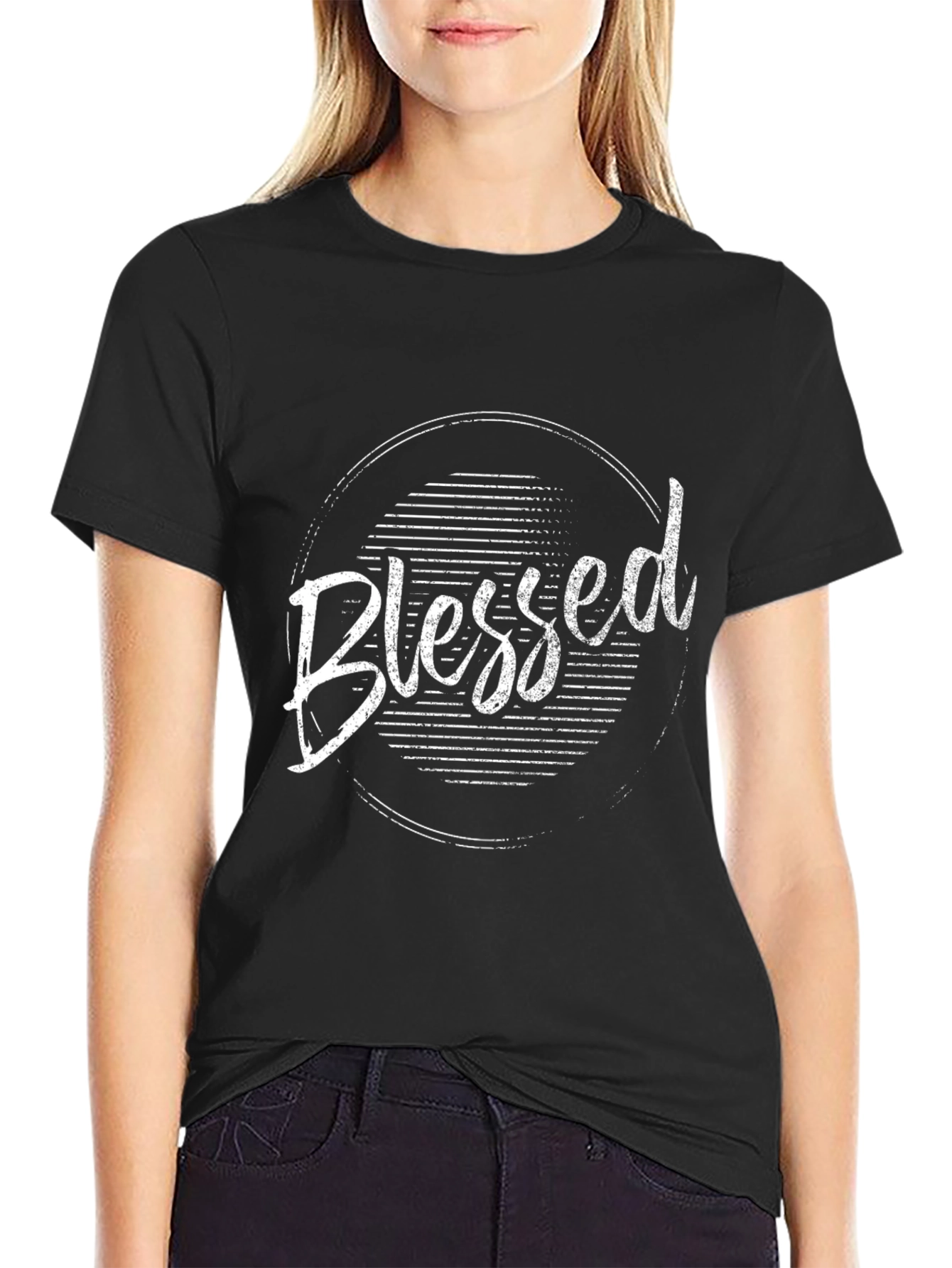 Blessed Graphic Tee - Mens Black Crew Neck
