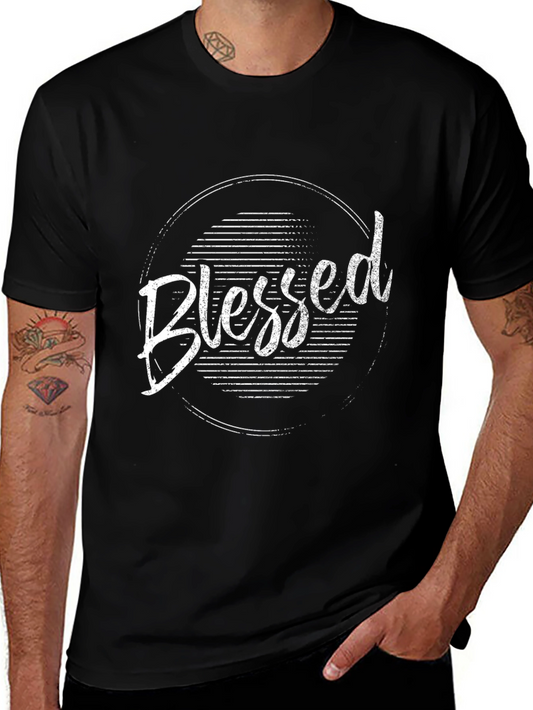 Blessed Graphic Tee - Mens Black Crew Neck