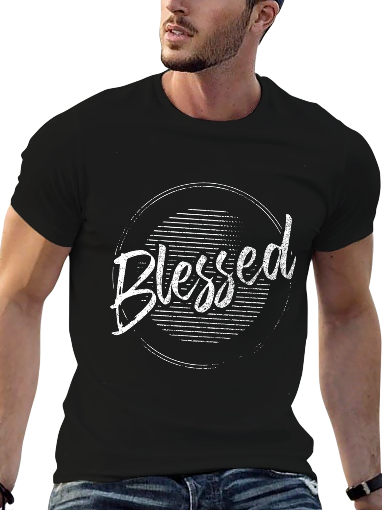 Blessed Graphic Tee - Mens Black Crew Neck