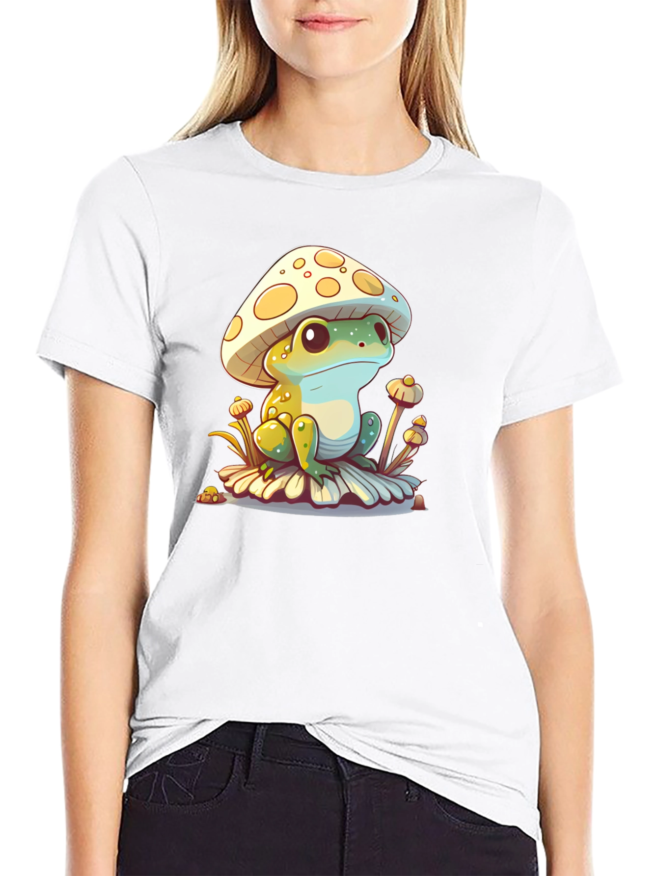 Mushroom Frog Graphic Tee - Unique Cute Design