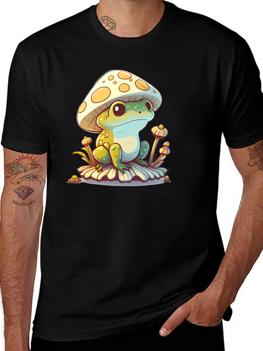 Mushroom Frog Graphic Tee - Unique Cute Design