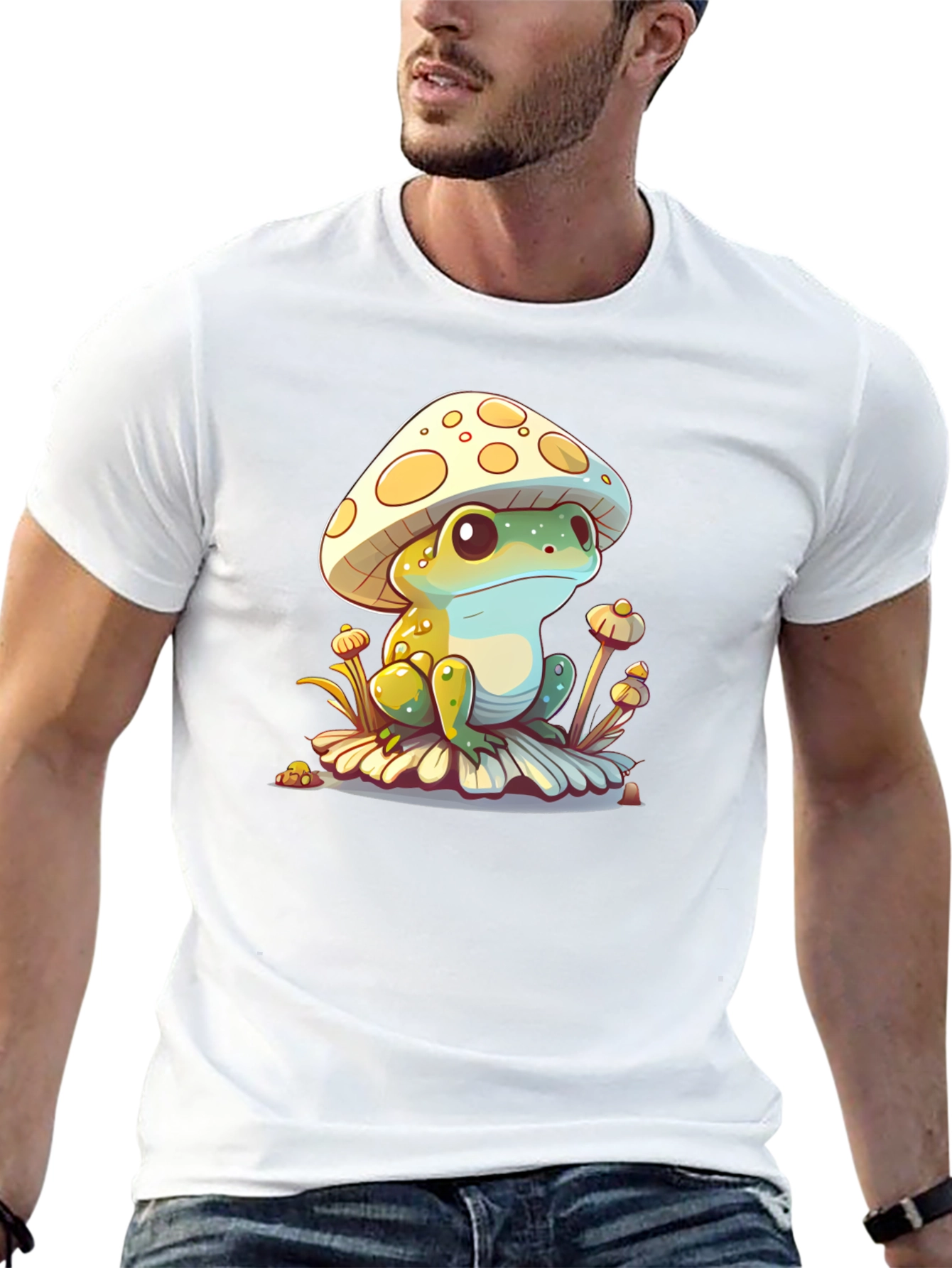 Mushroom Frog Graphic Tee - Unique Cute Design
