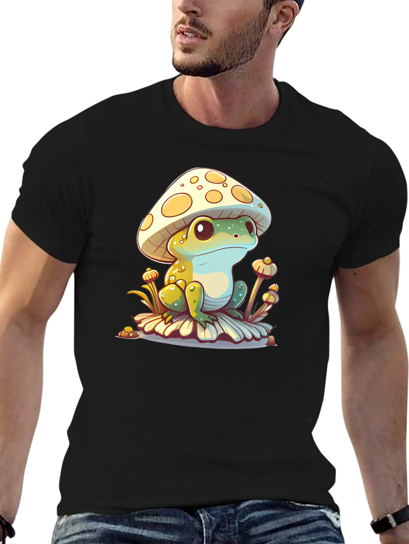 Mushroom Frog Graphic Tee - Unique Cute Design