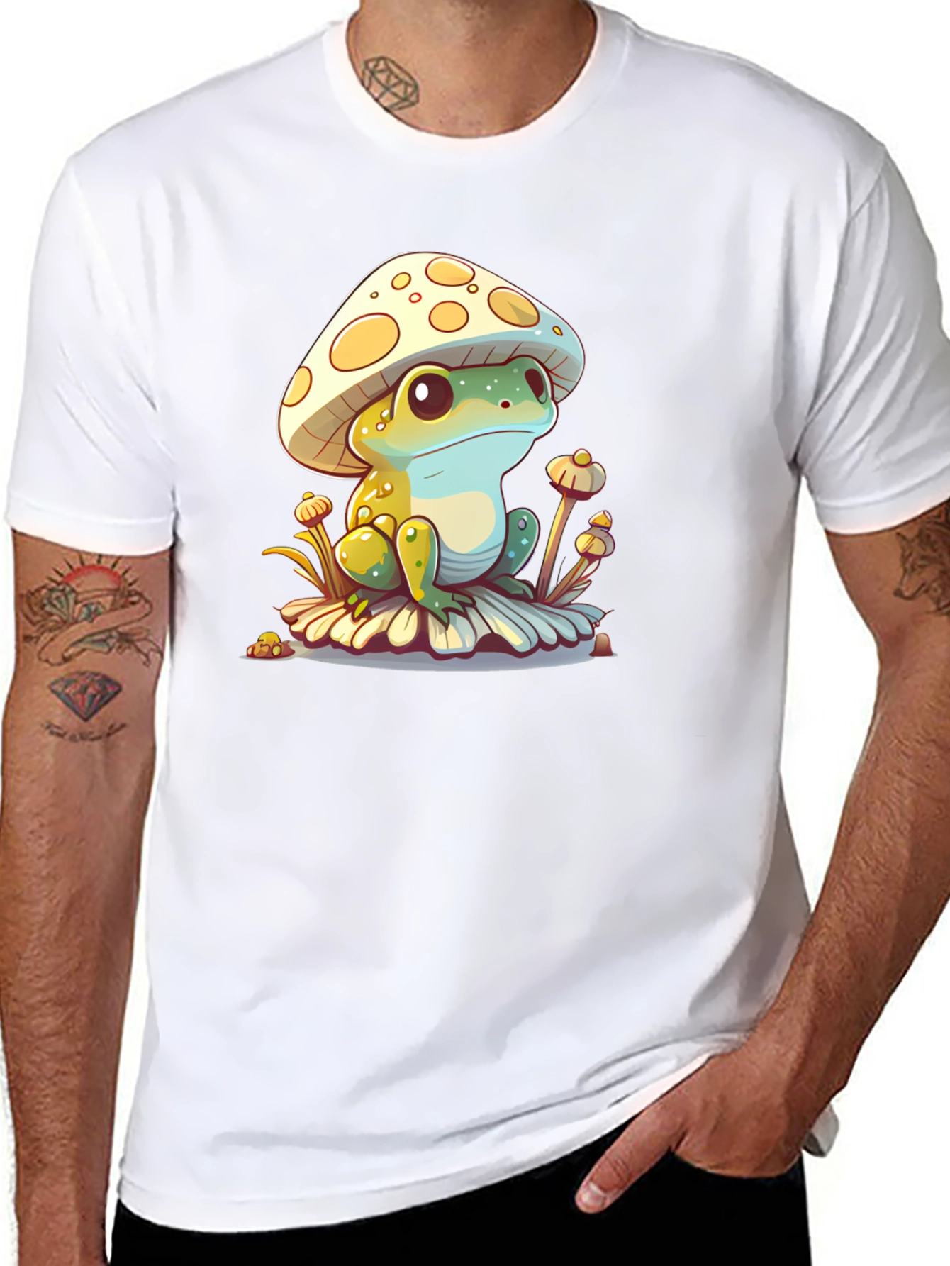 Mushroom Frog Graphic Tee - Unique Cute Design