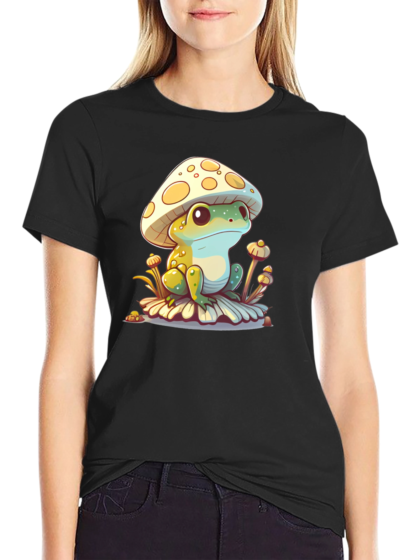 Mushroom Frog Graphic Tee - Unique Cute Design