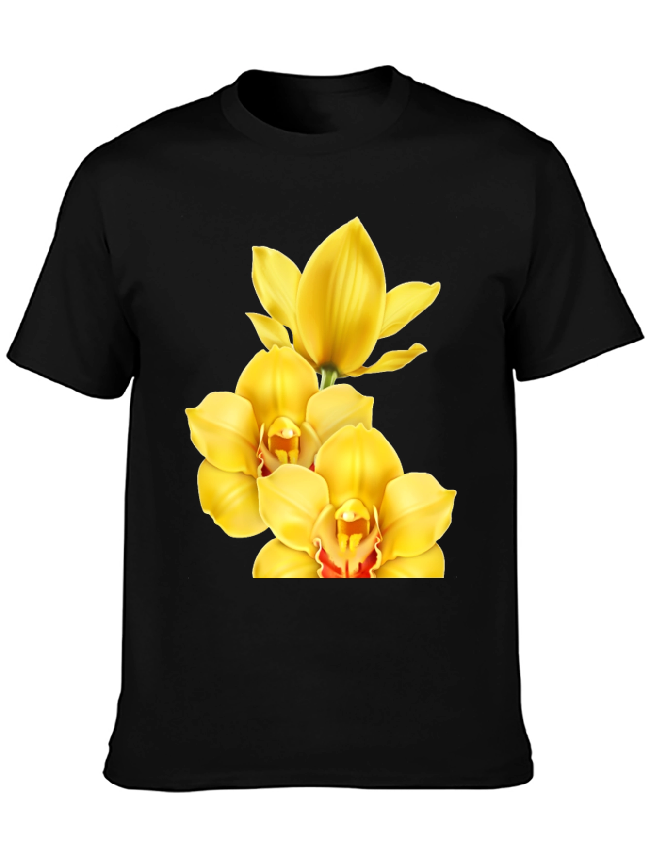 Orchid Graphic Tee - Stylish Black T-Shirt