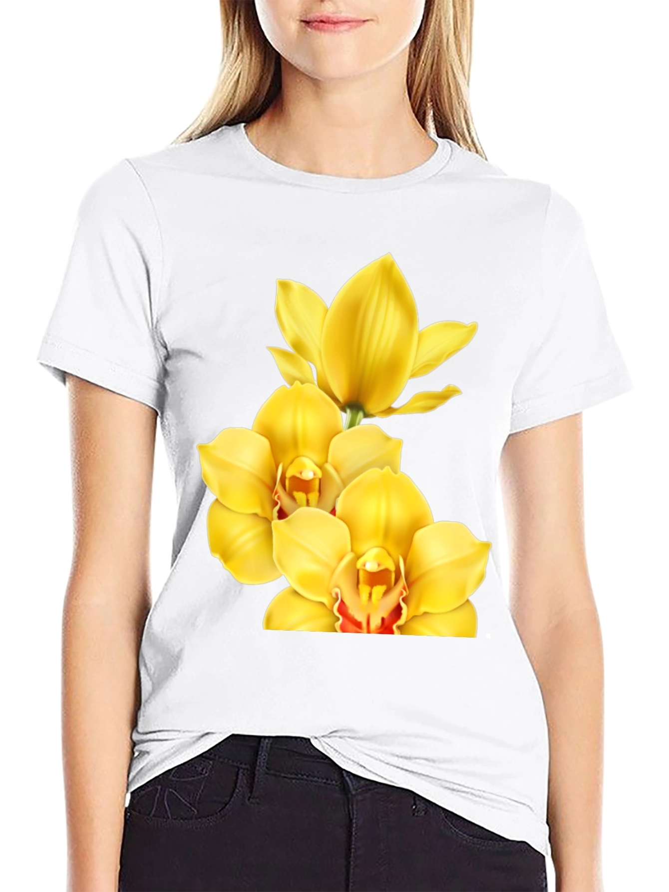 Orchid Graphic Tee - Stylish Black T-Shirt