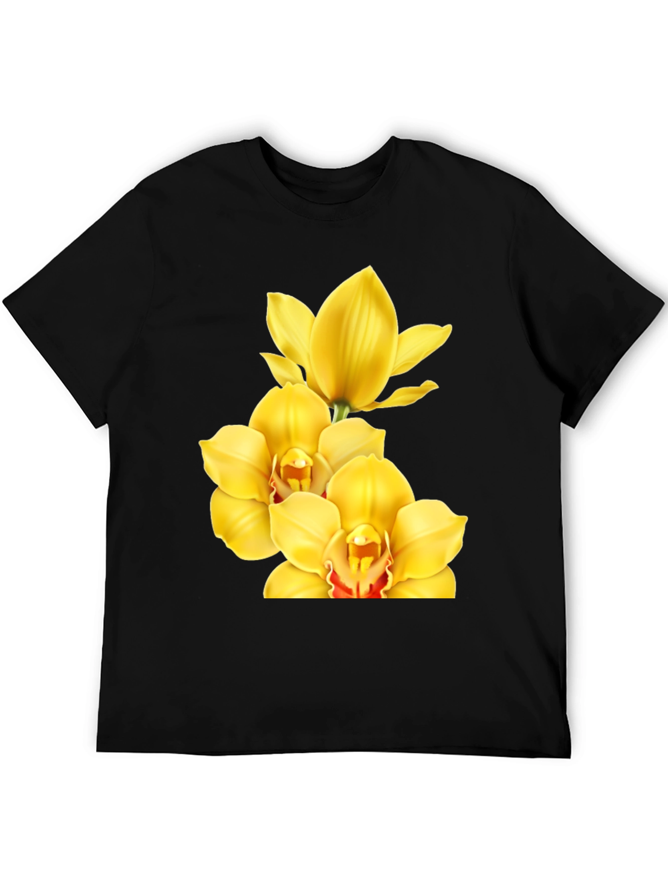 Orchid Graphic Tee - Stylish Black T-Shirt
