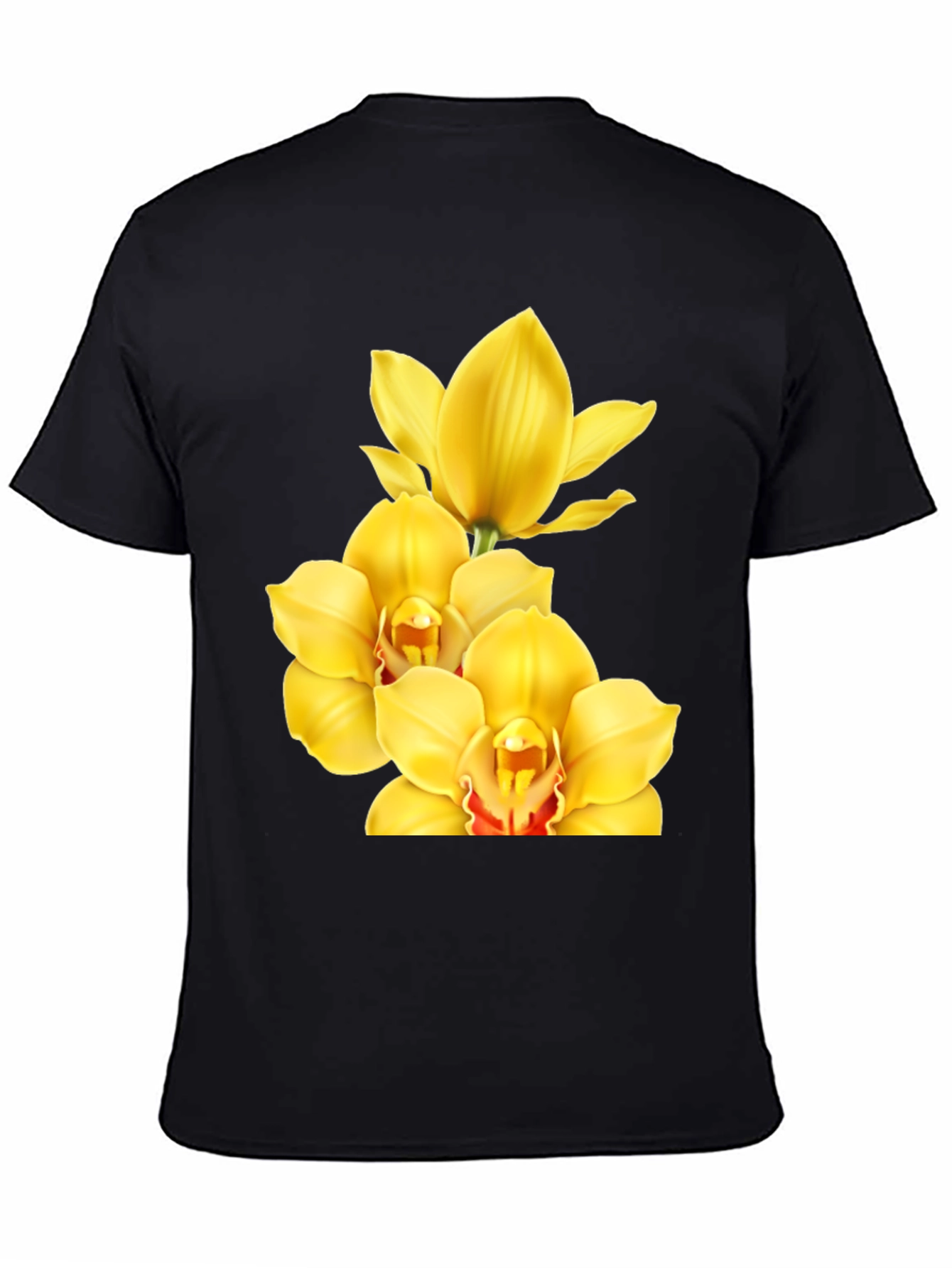 Orchid Graphic Tee - Stylish Black T-Shirt