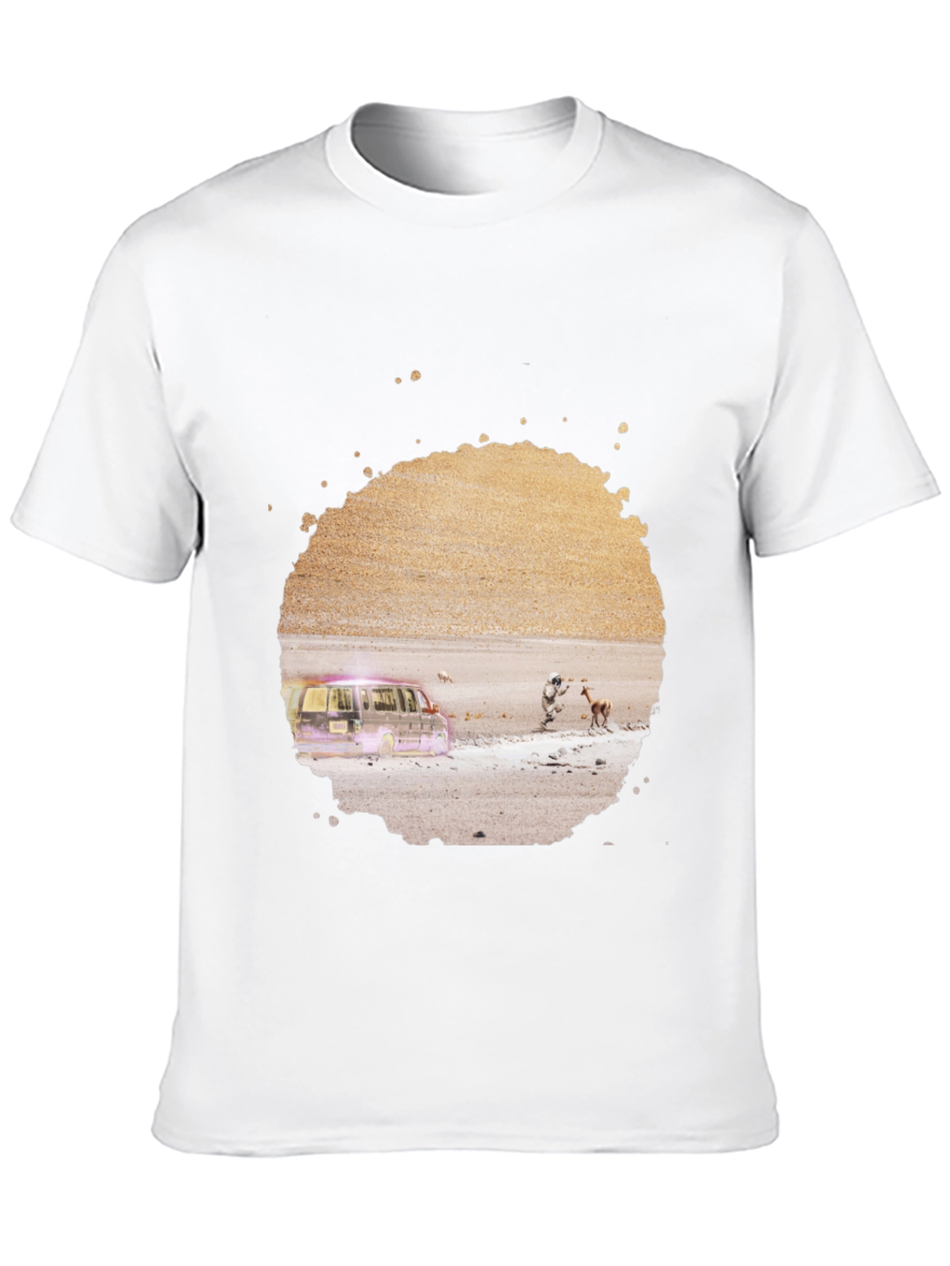 Abstract Desert Scene Graphic Tee - Black