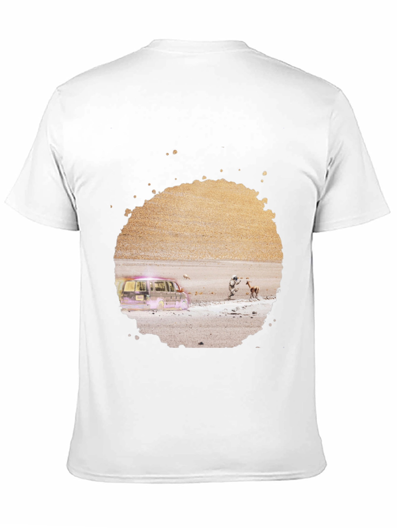 Abstract Desert Scene Graphic Tee - Black
