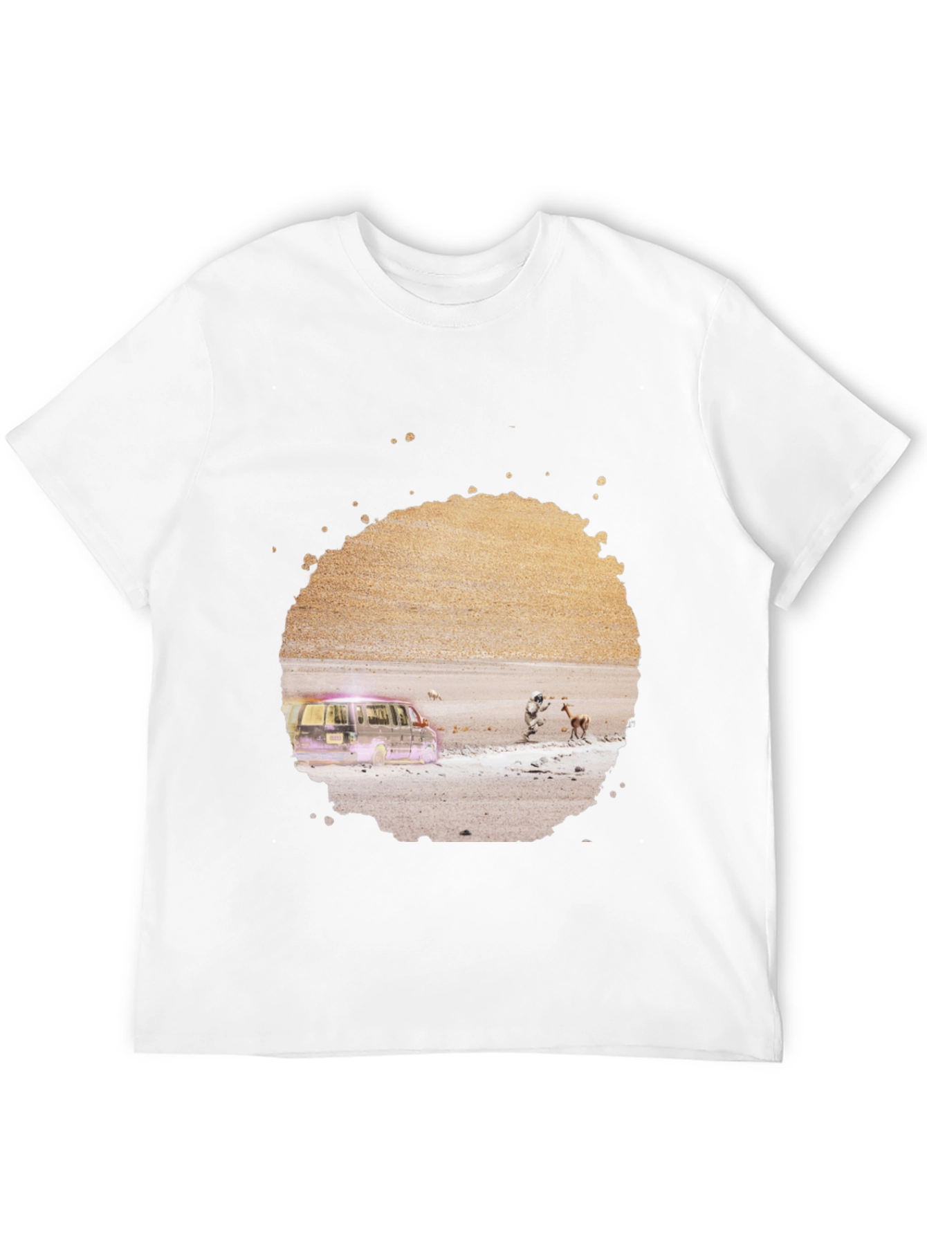 Abstract Desert Scene Graphic Tee - Black