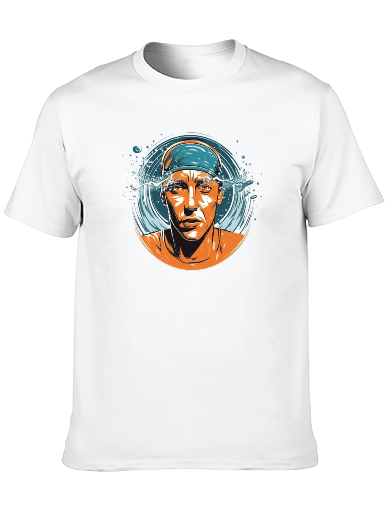 Swimmer Graphic T-Shirt - Black Cotton Tee