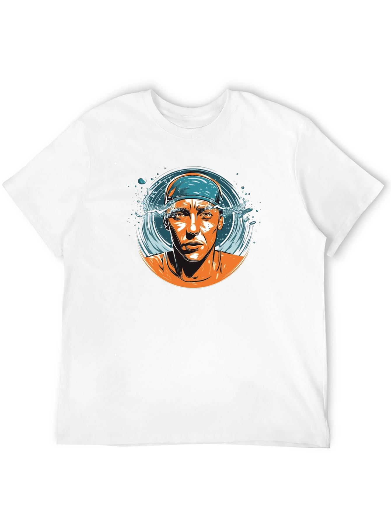 Swimmer Graphic T-Shirt - Black Cotton Tee