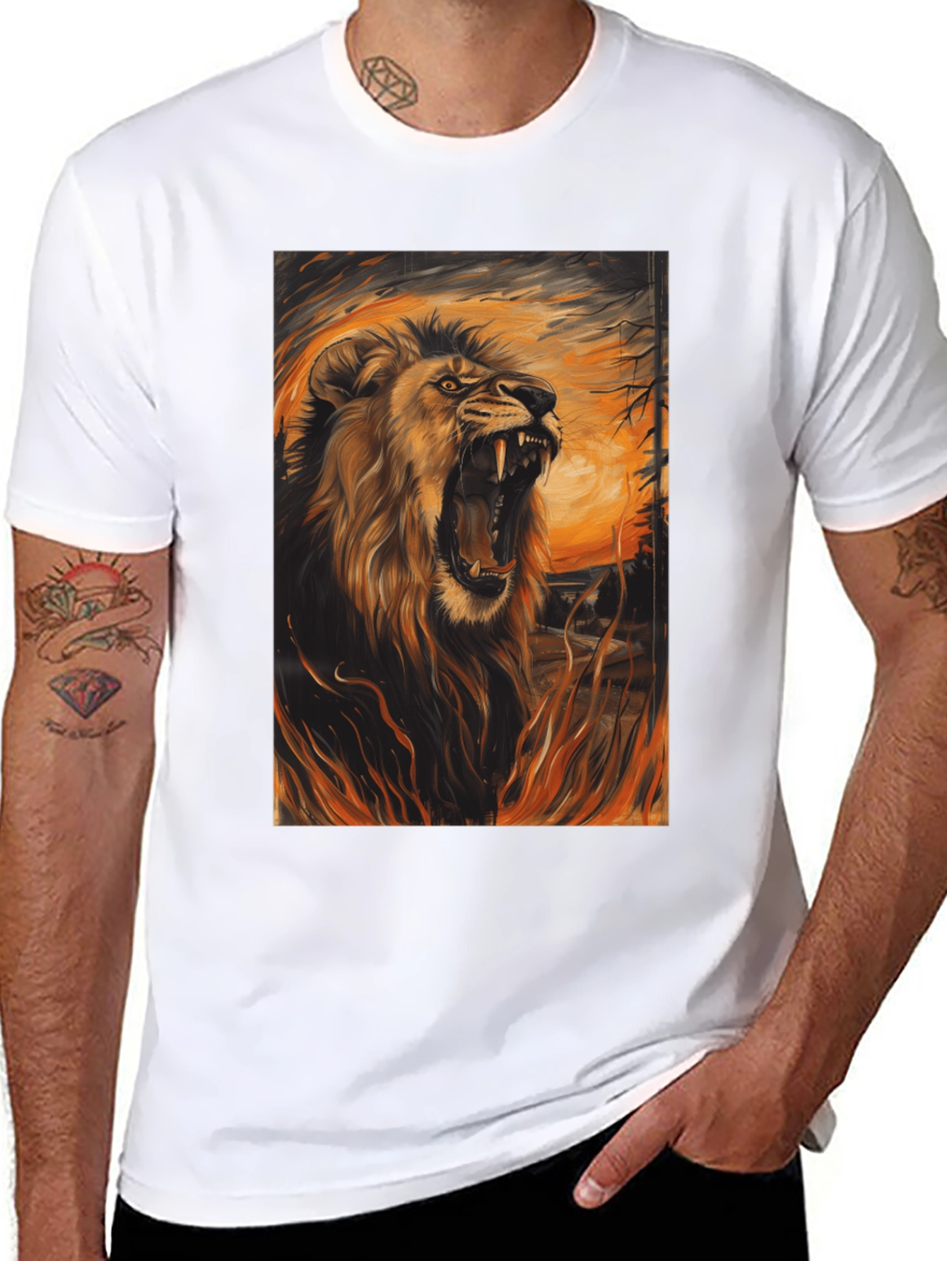 Roaring Lion Graphic Tee - Mens Black T-Shirt