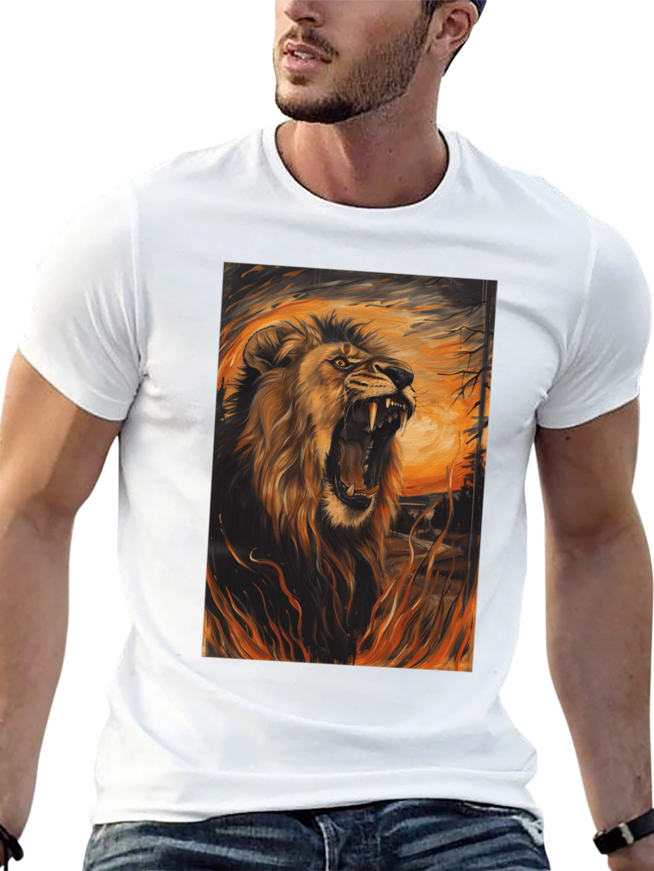 Roaring Lion Graphic Tee - Mens Black T-Shirt