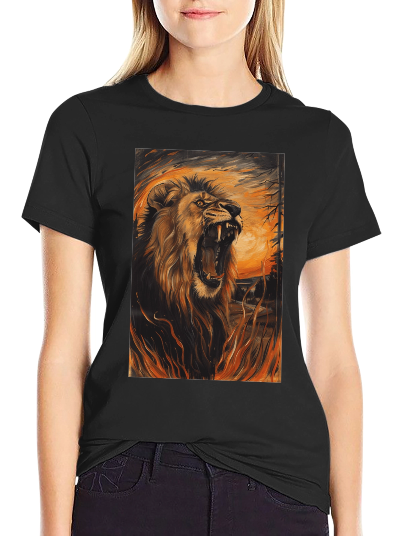Roaring Lion Graphic Tee - Mens Black T-Shirt
