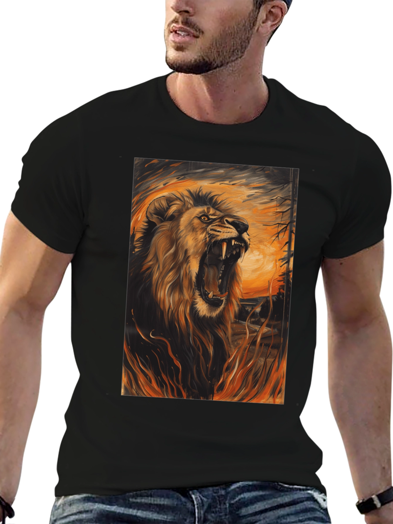 Roaring Lion Graphic Tee - Mens Black T-Shirt