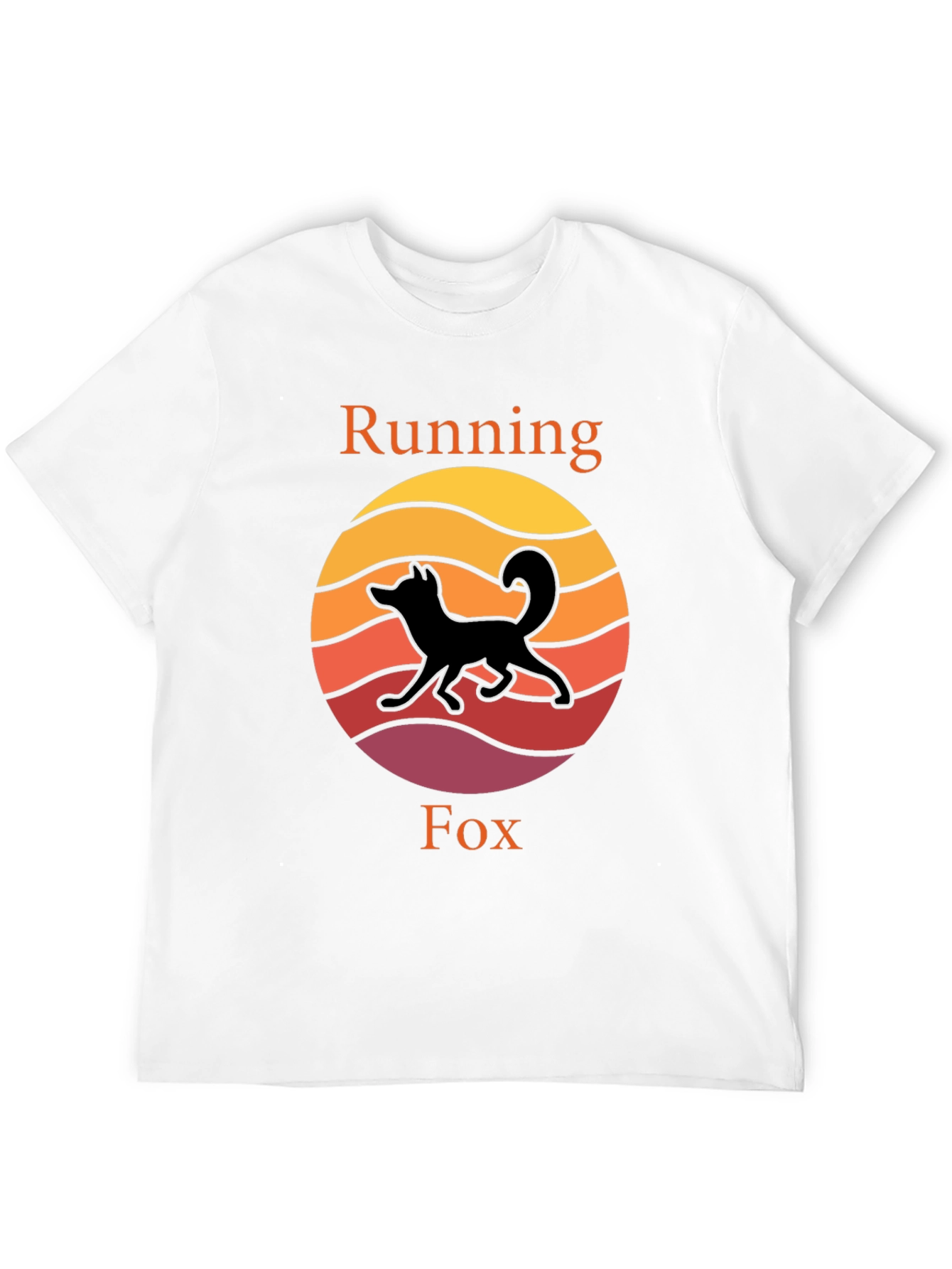 Running Fox T-Shirt - Sunset Design