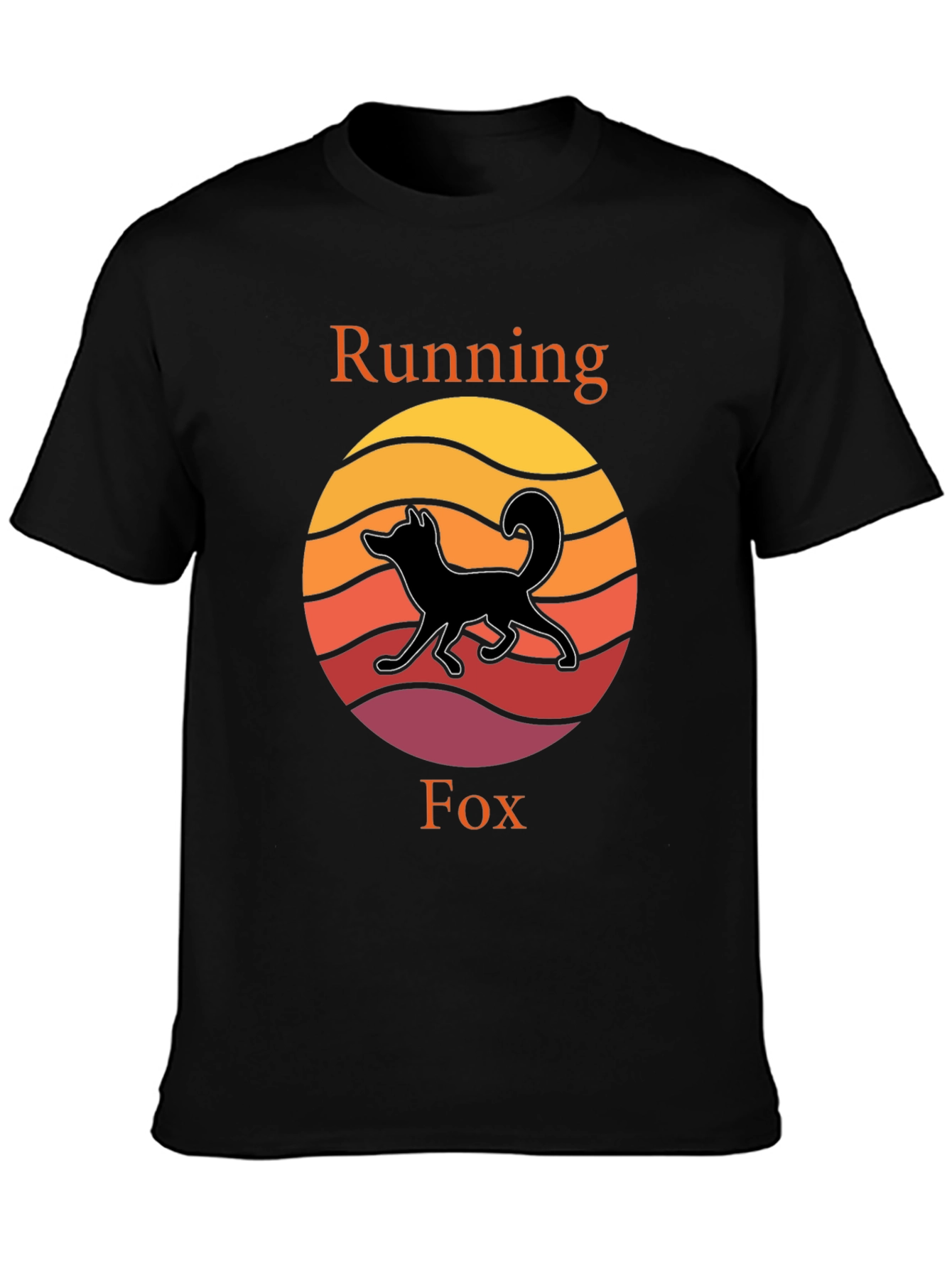 Running Fox T-Shirt - Sunset Design