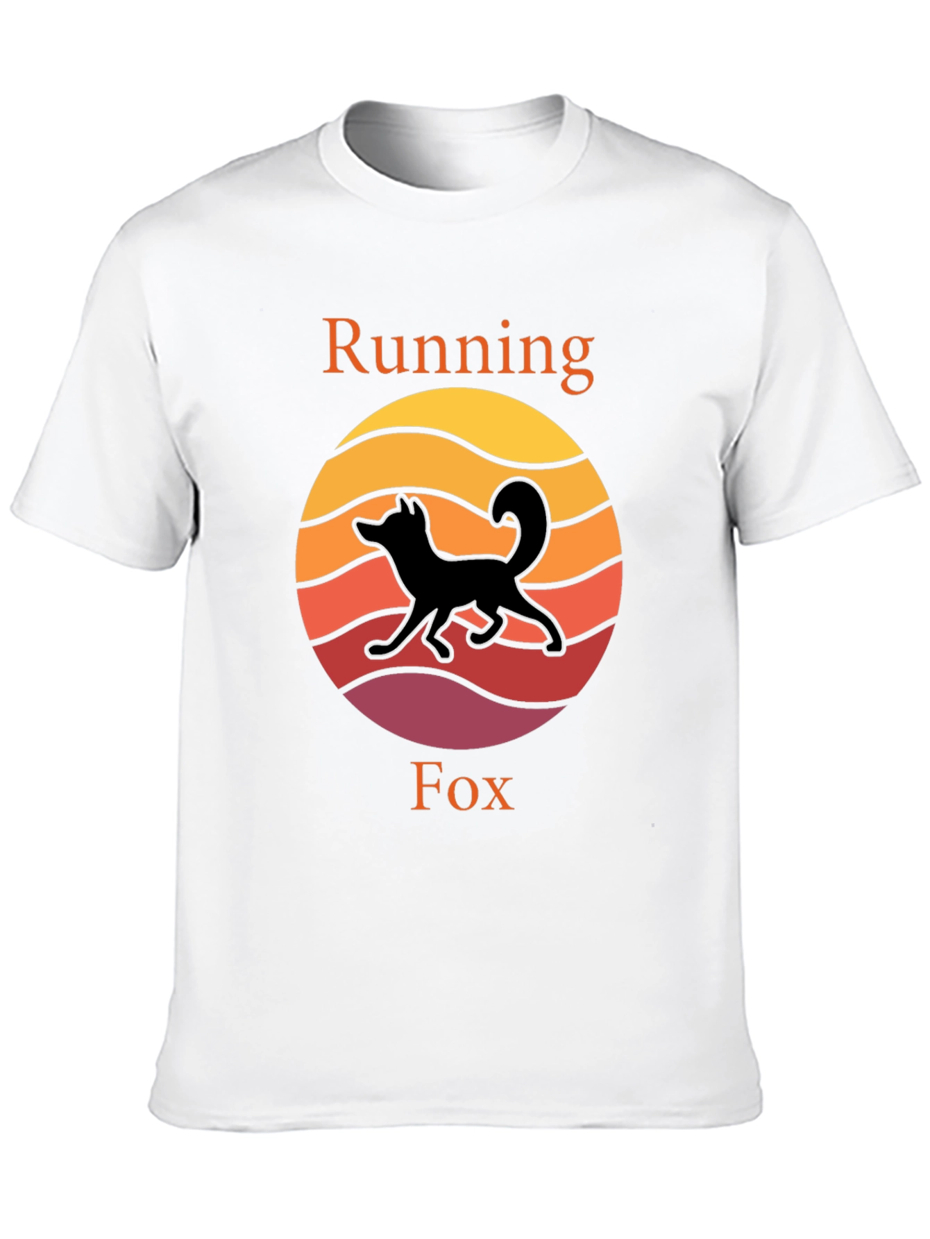 Running Fox T-Shirt - Sunset Design