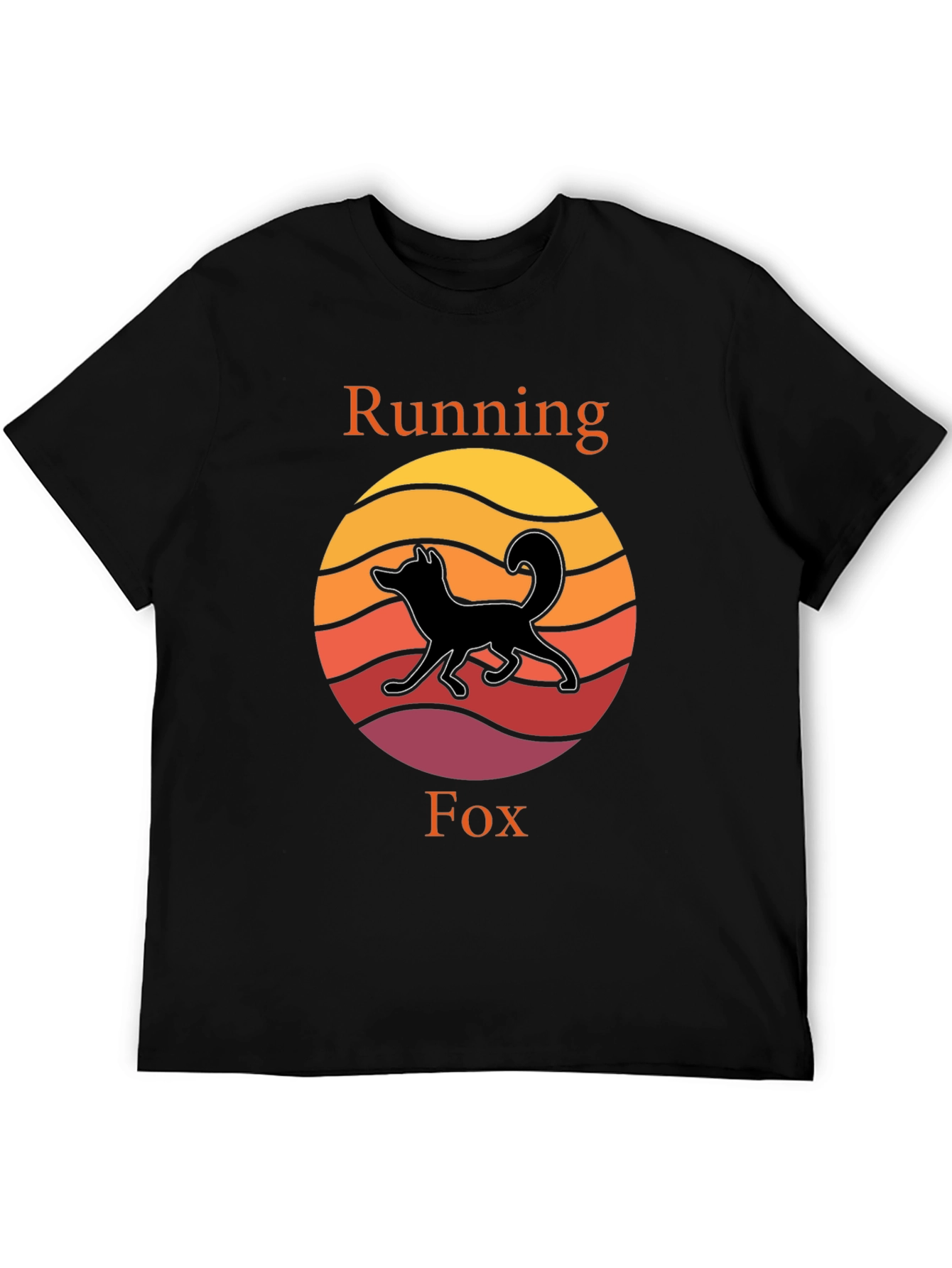 Running Fox T-Shirt - Sunset Design