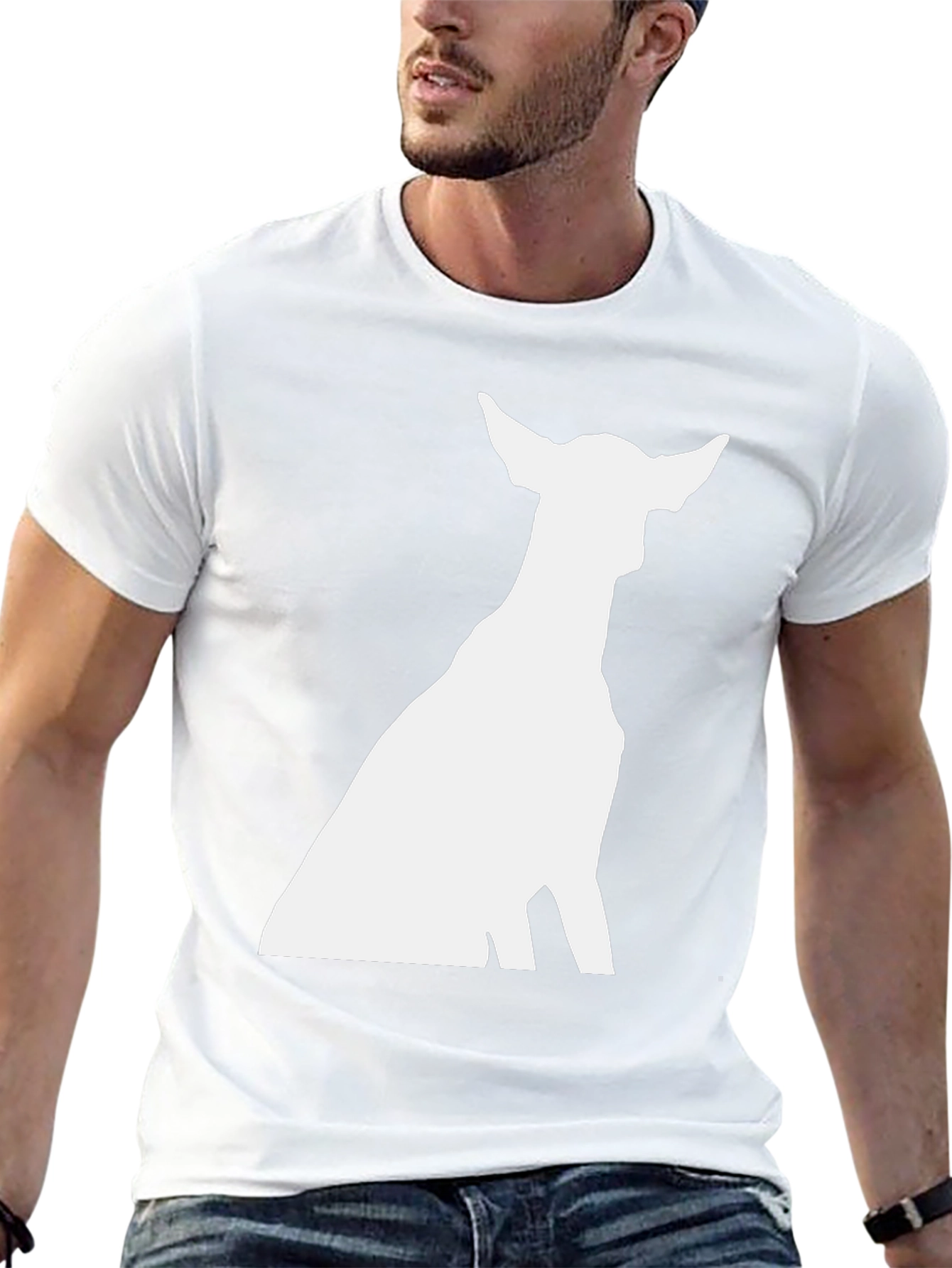 Dog Silhouette Graphic Tee - Classic Black