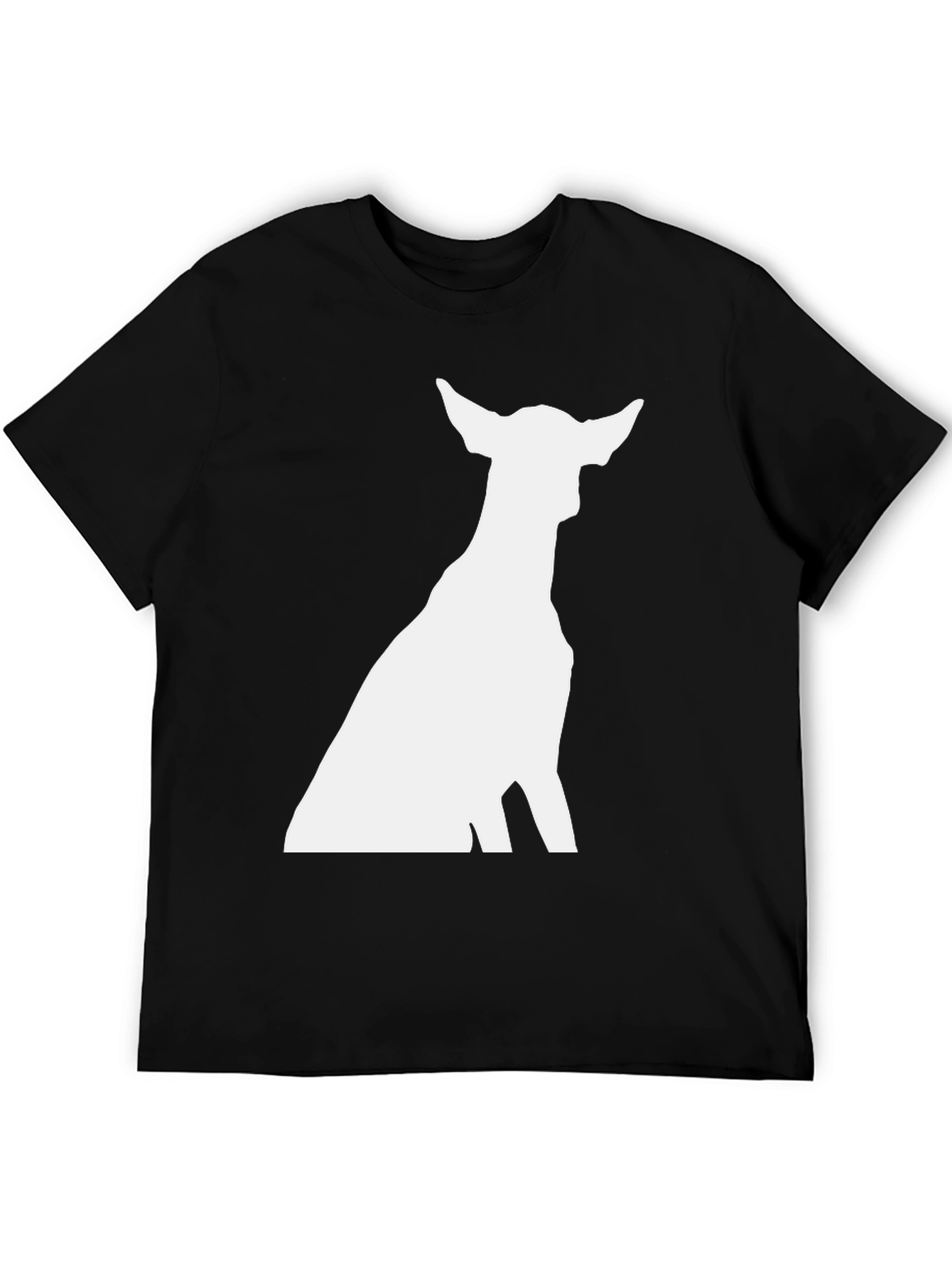 Dog Silhouette Graphic Tee - Classic Black